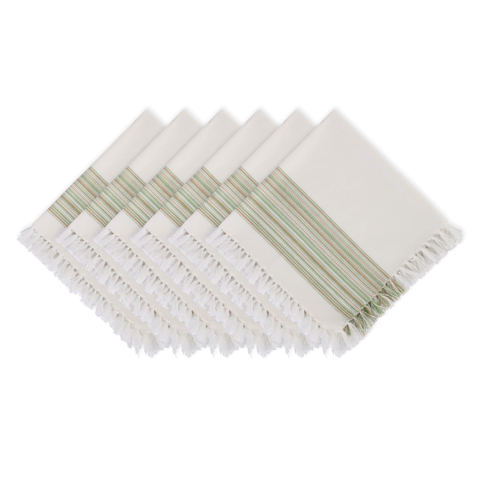 DII® 20" x 20" Fringed Striped Napkins