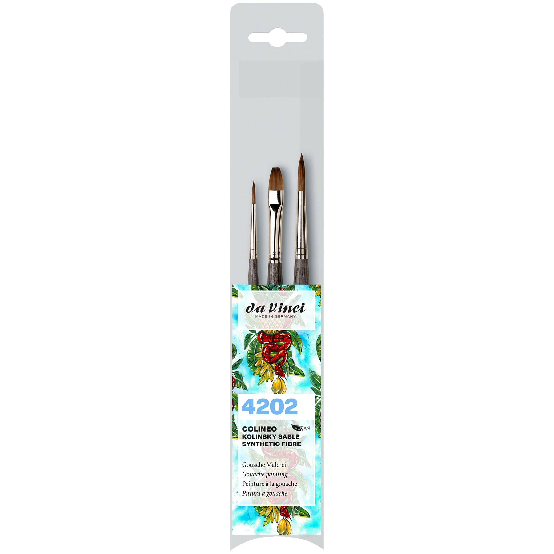 da Vinci COLINEO 3 Piece Synthetic Red Sable Brush Set