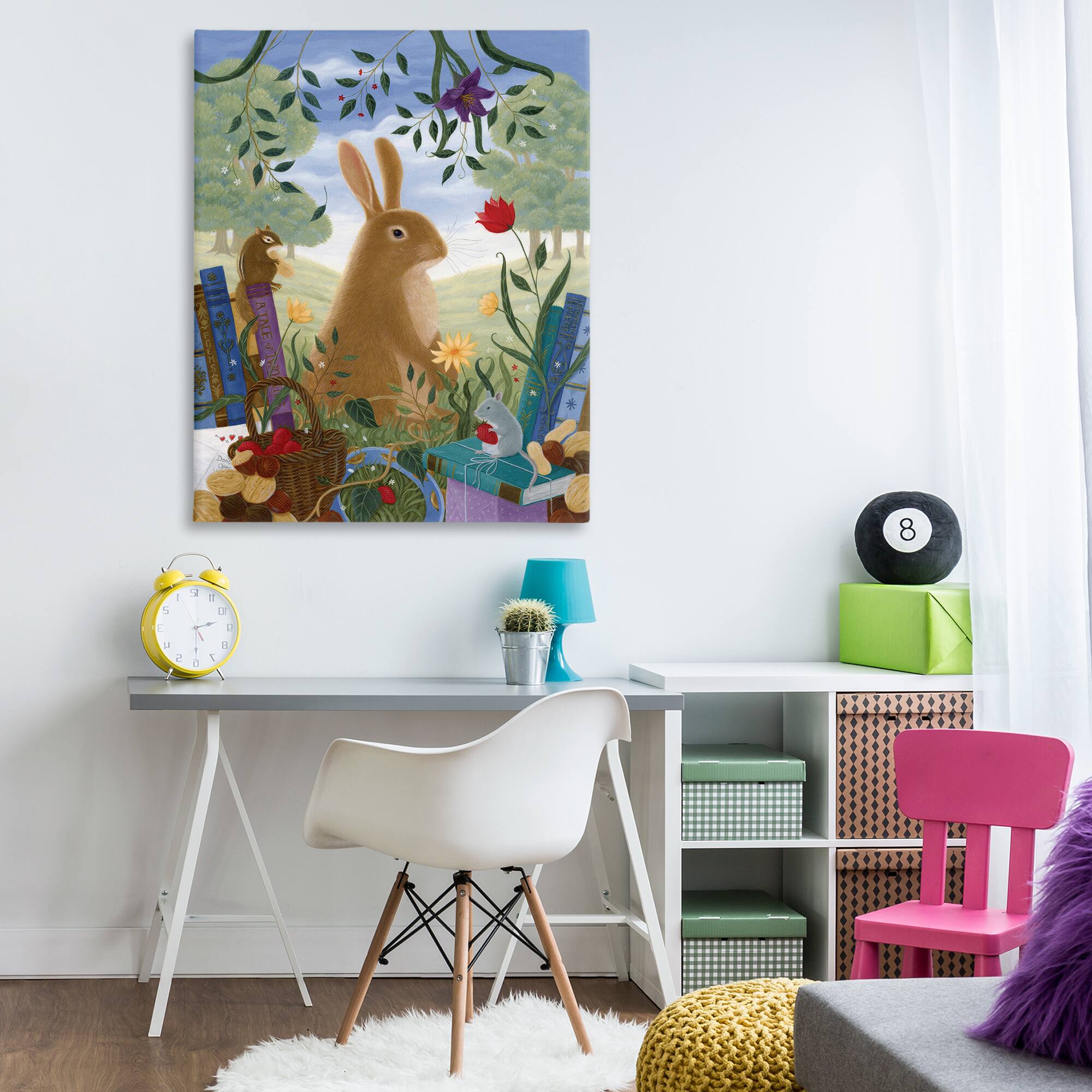 Stupell Industries Spring View Rabbit & Friends Canvas Wall Art