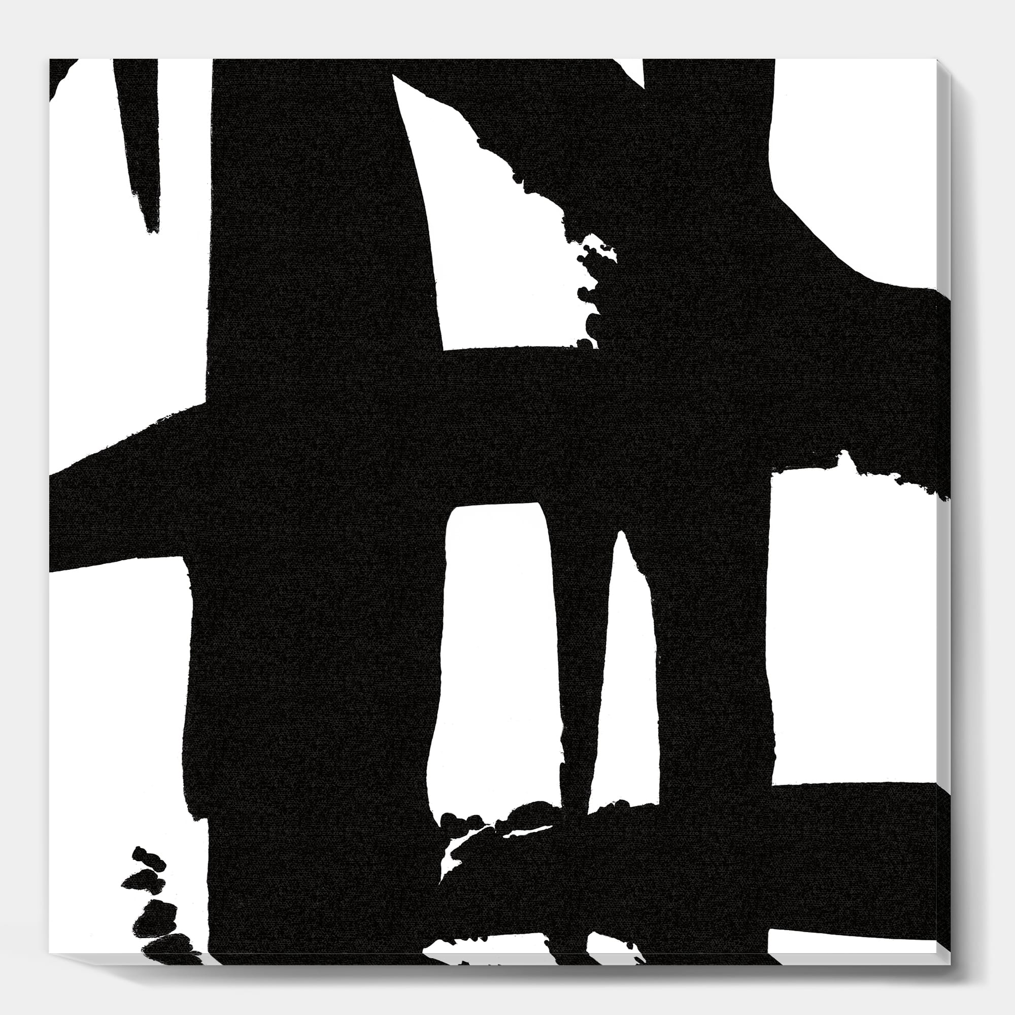 Designart - Black & White Crossing Paths II - Modern & Contemporary Canvas Artwork