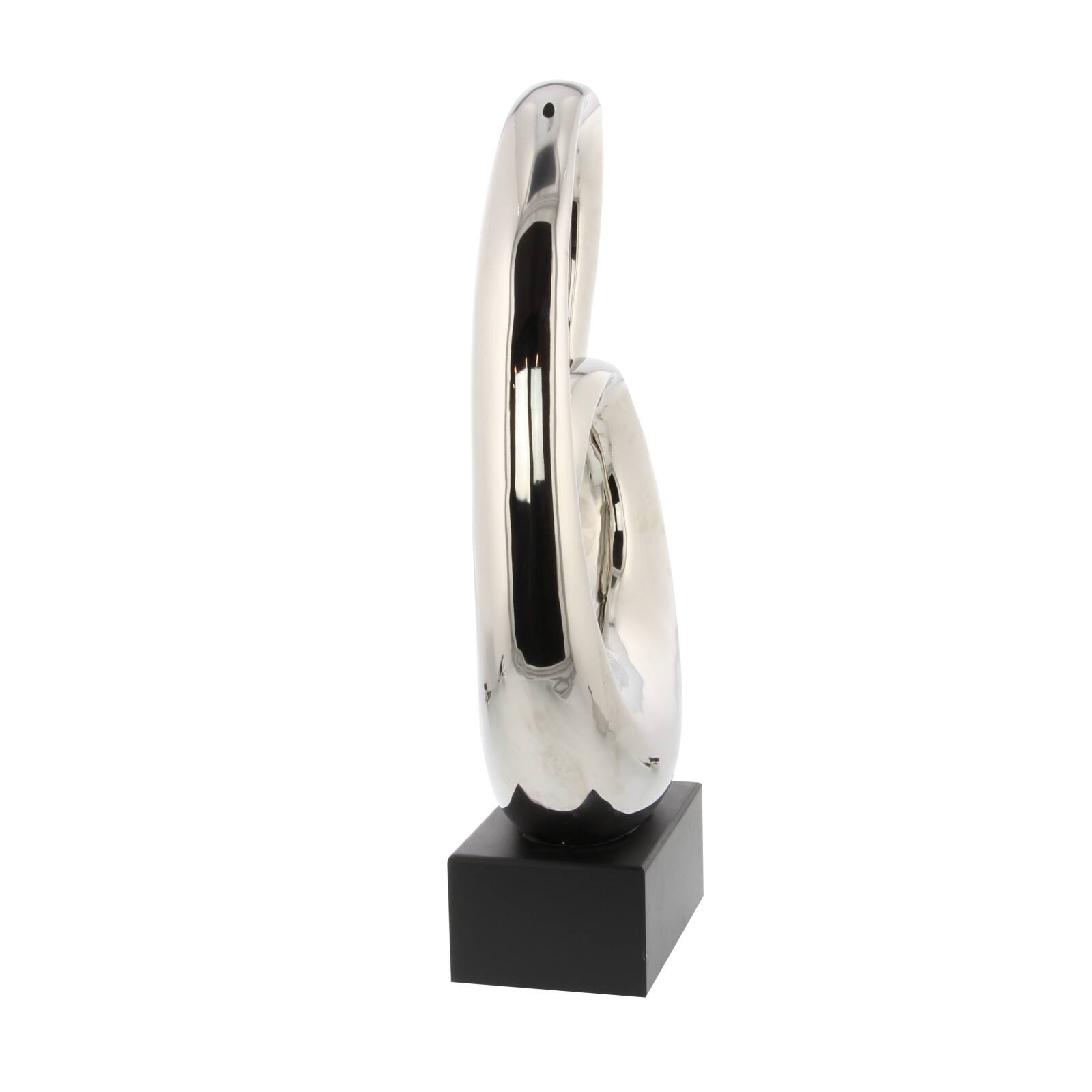 21" Silver Modern Abstract Sculpture