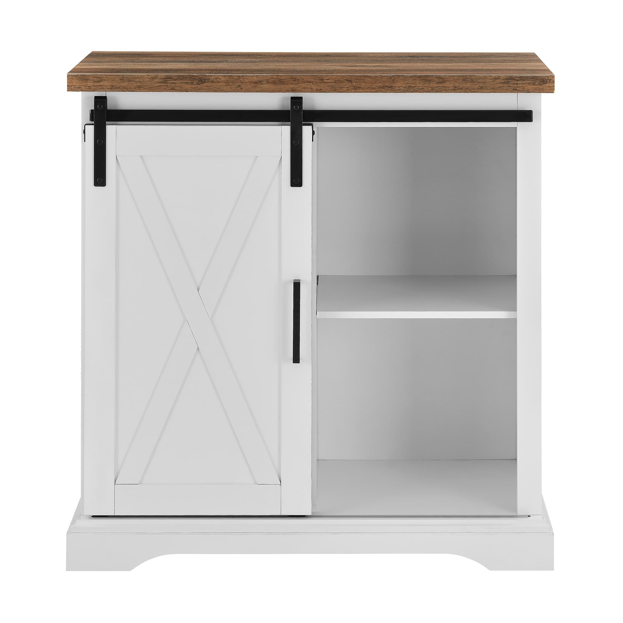 Walker Edison 32" Solid White Reclaimed Barnwood Rustic Farmhouse Buffet