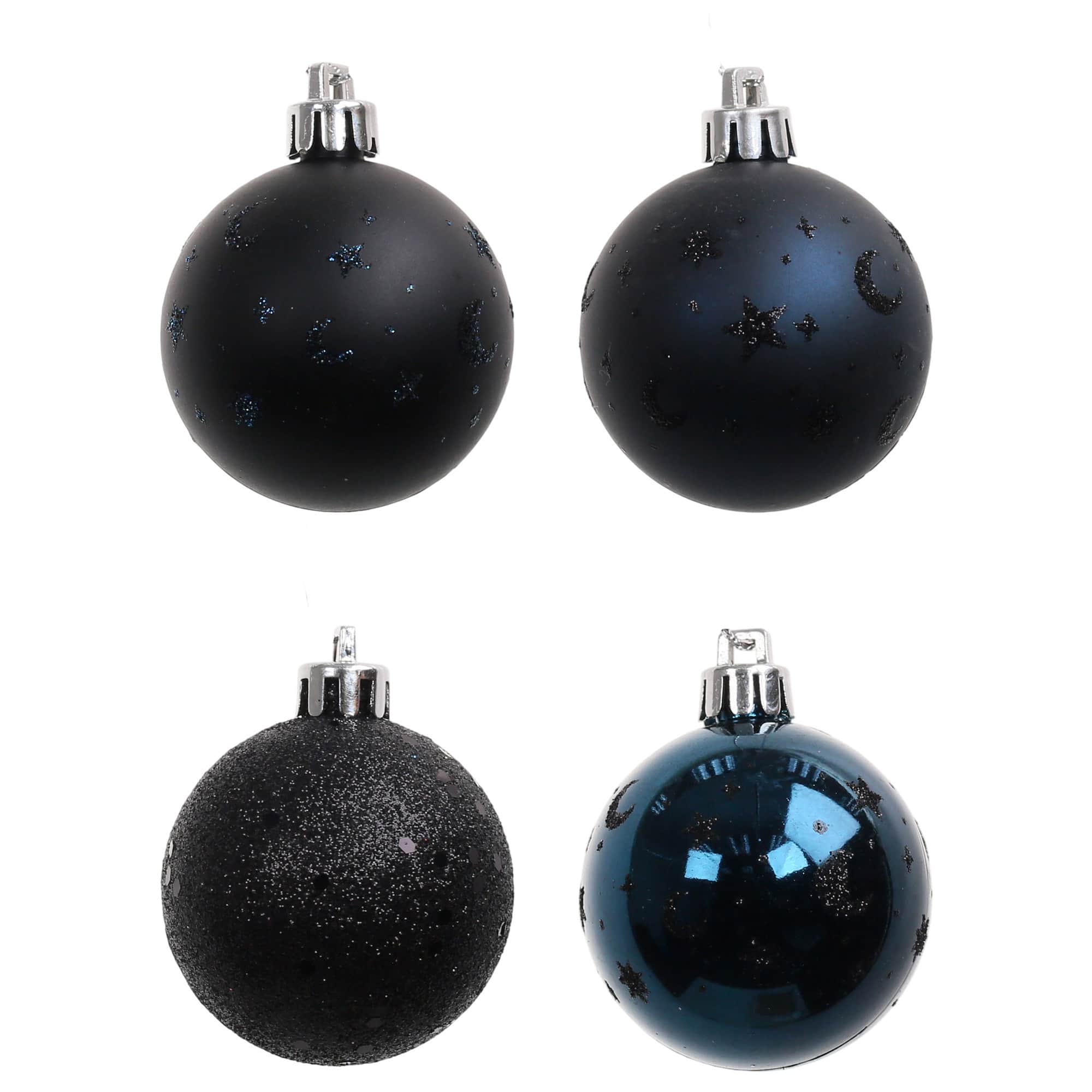 6 Pack 45mm Black Celestial Halloween Ball Ornaments by Ashland®