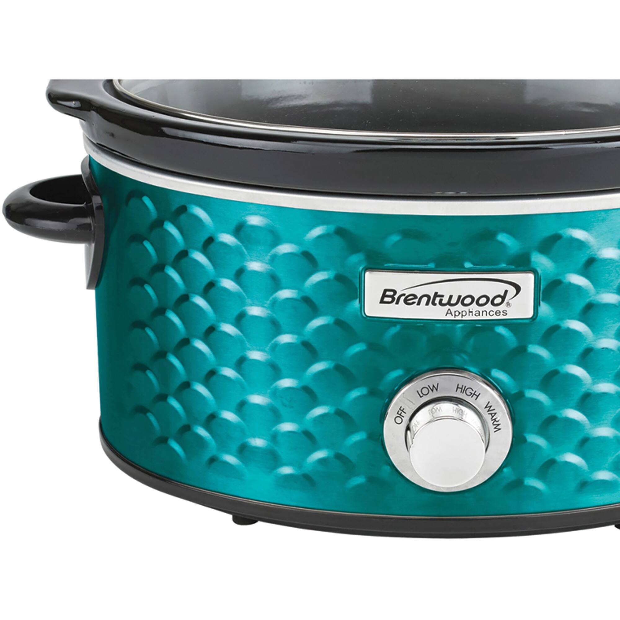 Brentwood Blue 4.5qt. Scallop-Pattern Slow Cooker