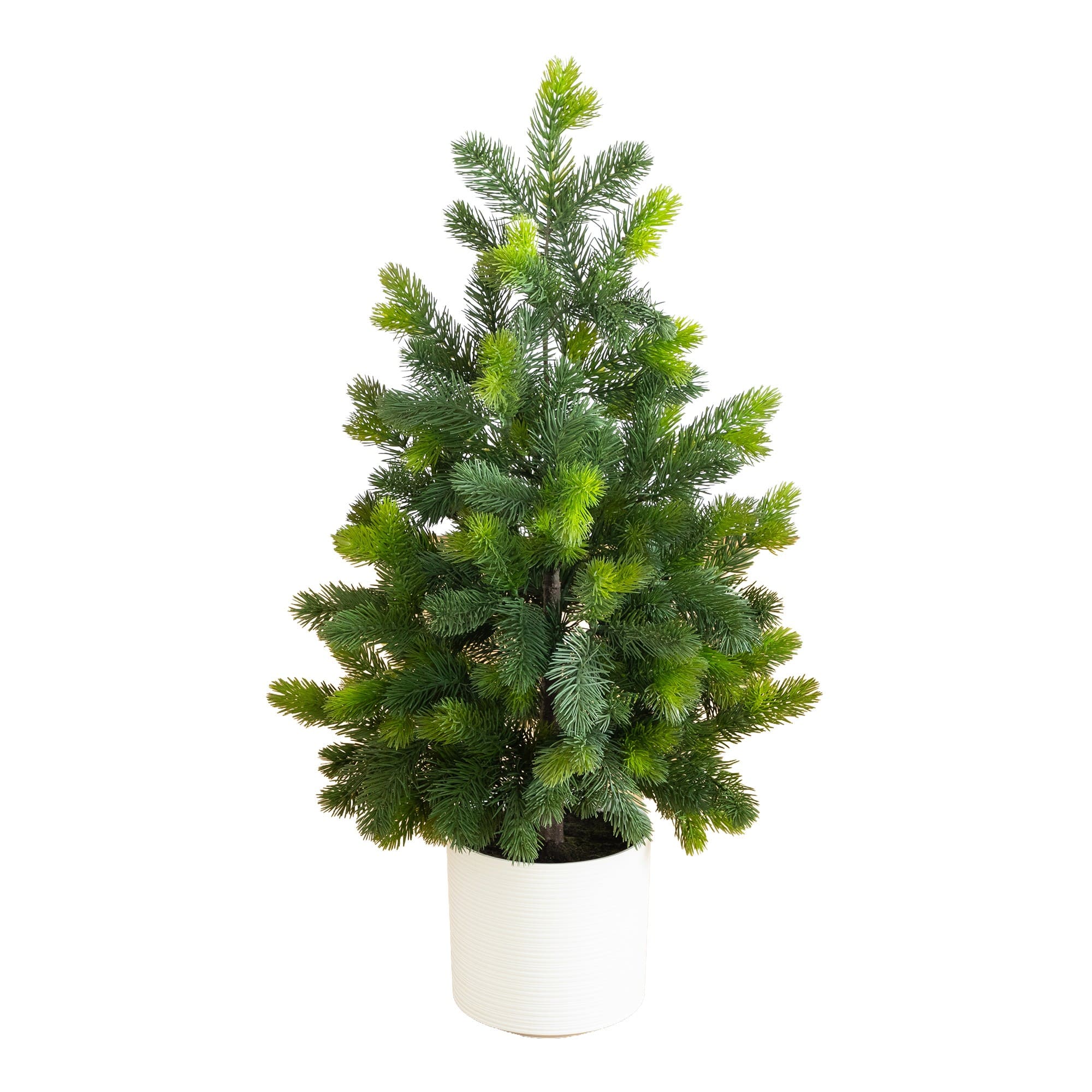 Nearly Natural 3ft. Unlit Artificial Real Touch Spruce Christmas Tree in White Decorative Planter