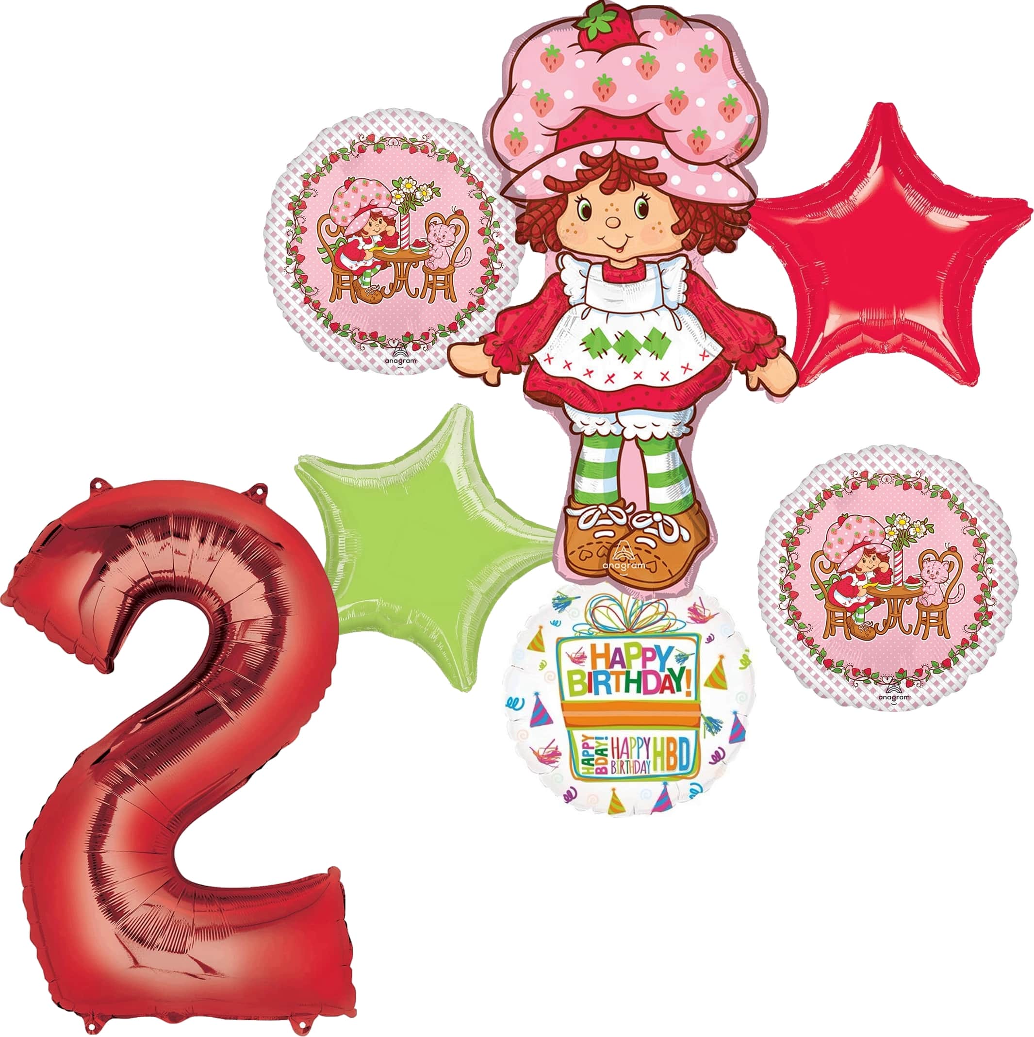 Strawberry Shortcake™ Birthday 7-Piece Foil Balloon Bouquet