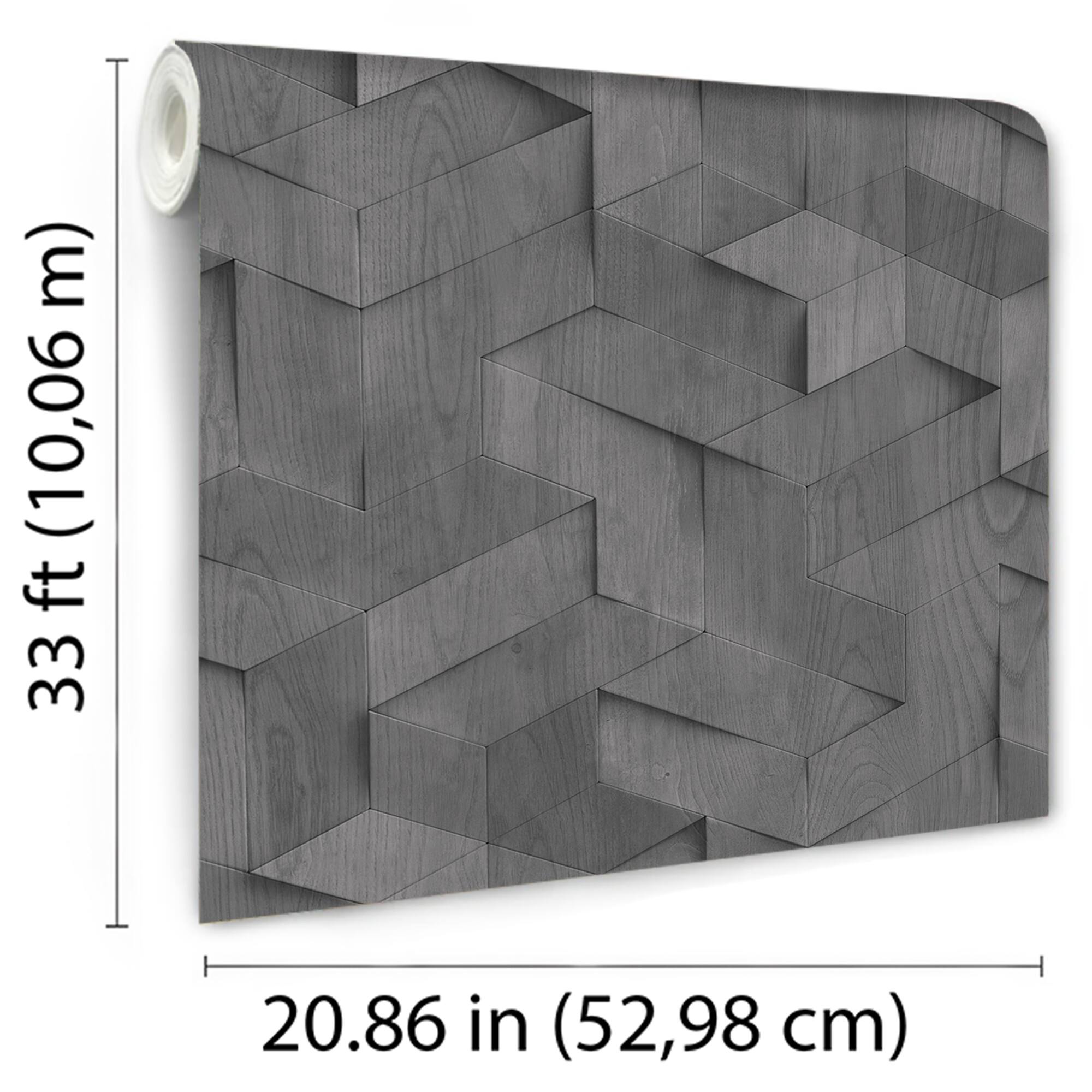Designs Direct Woodblock Geometric Illusion Wallpaper