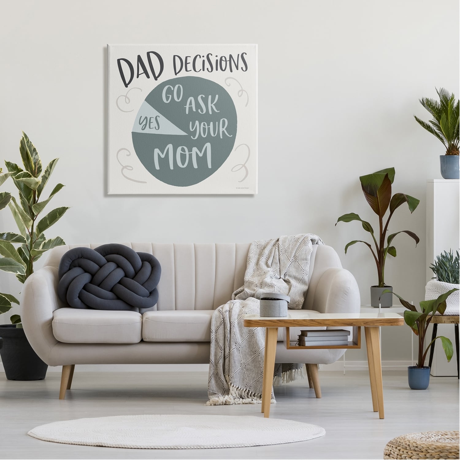 Stupell Industries Humorous Dad Decisions Pie Chart Phrase Canvas Wall Art