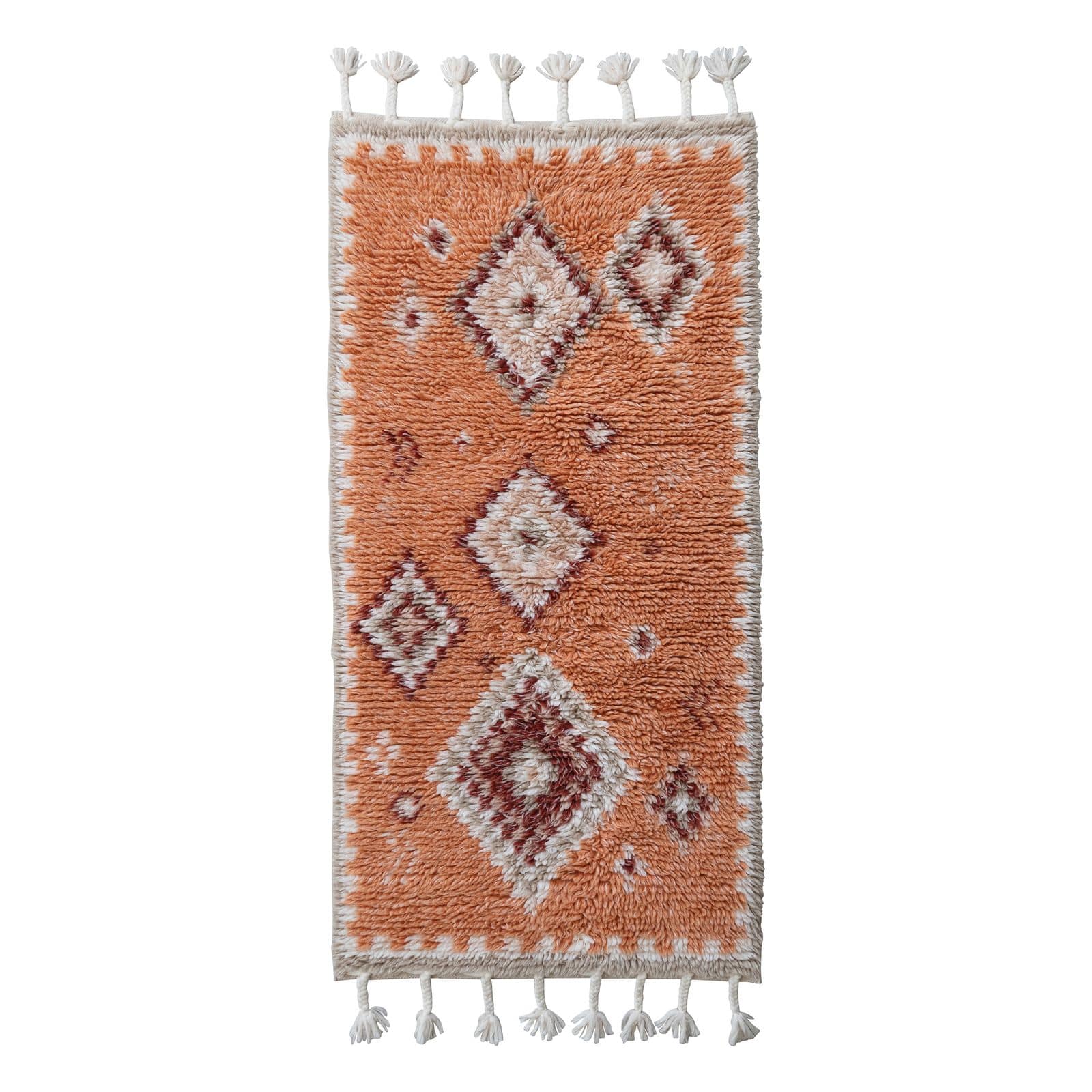 Hello Honey® 6ft. x 3ft. Multicolor Diamond Woven New Zealand Wool Shag Floor Runner