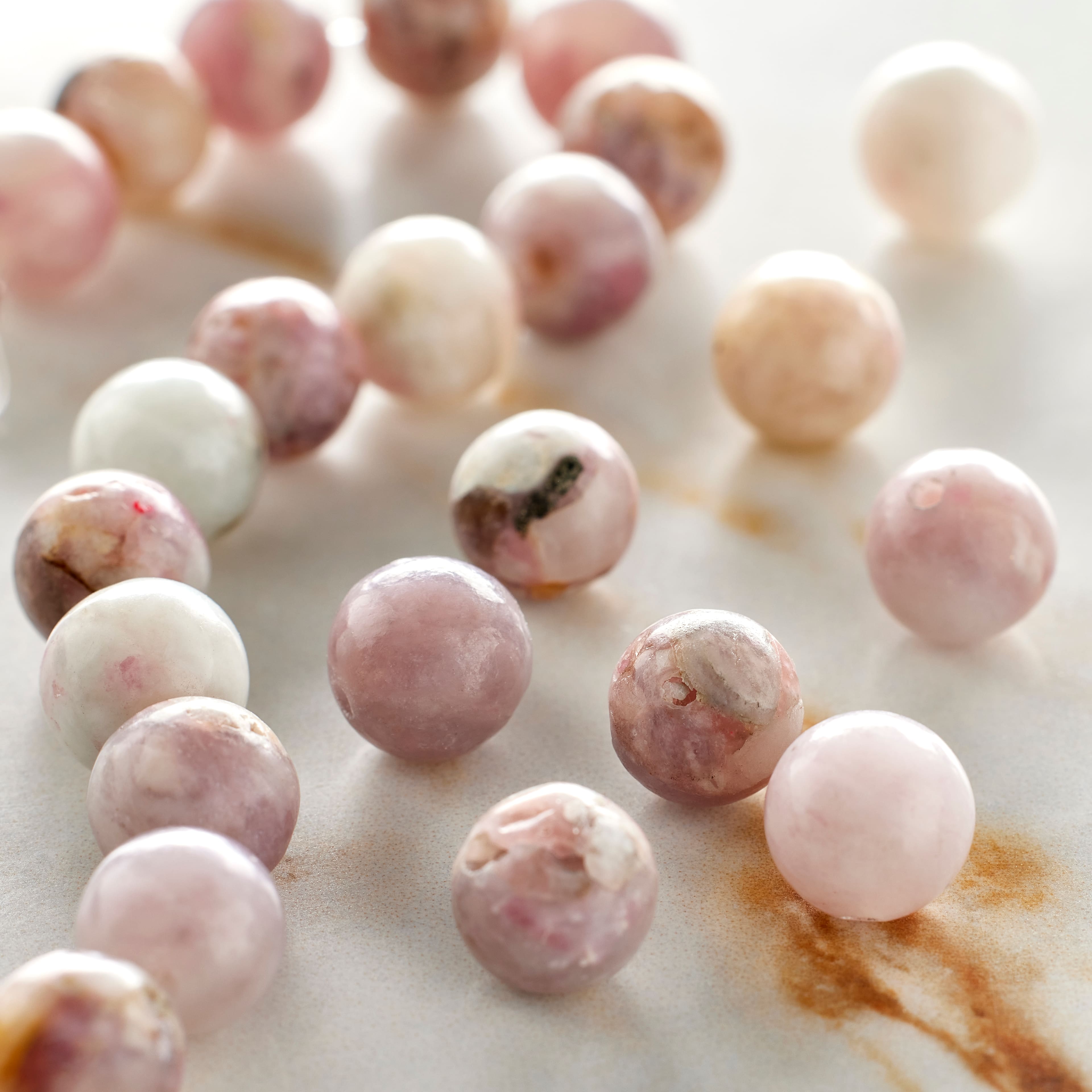 12 Pack: Pink Imitation Kunzite Round Beads, 8mm by Bead Landing™