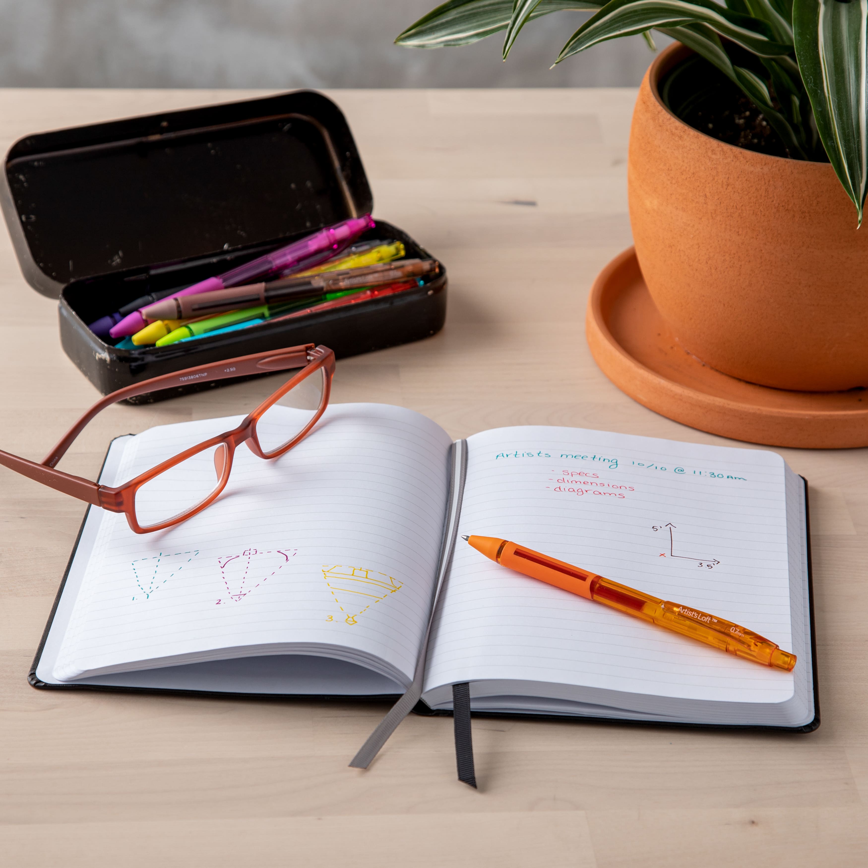 Black Hardcover Lined Journal by Artist's Loft™