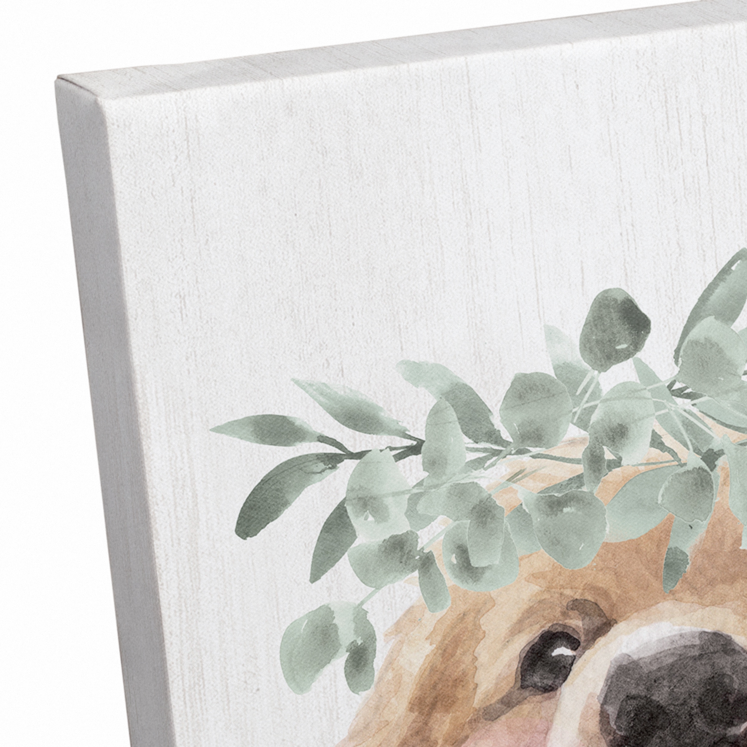 Golden Retriever With Leaves 11" x 14" Canvas Wall Art