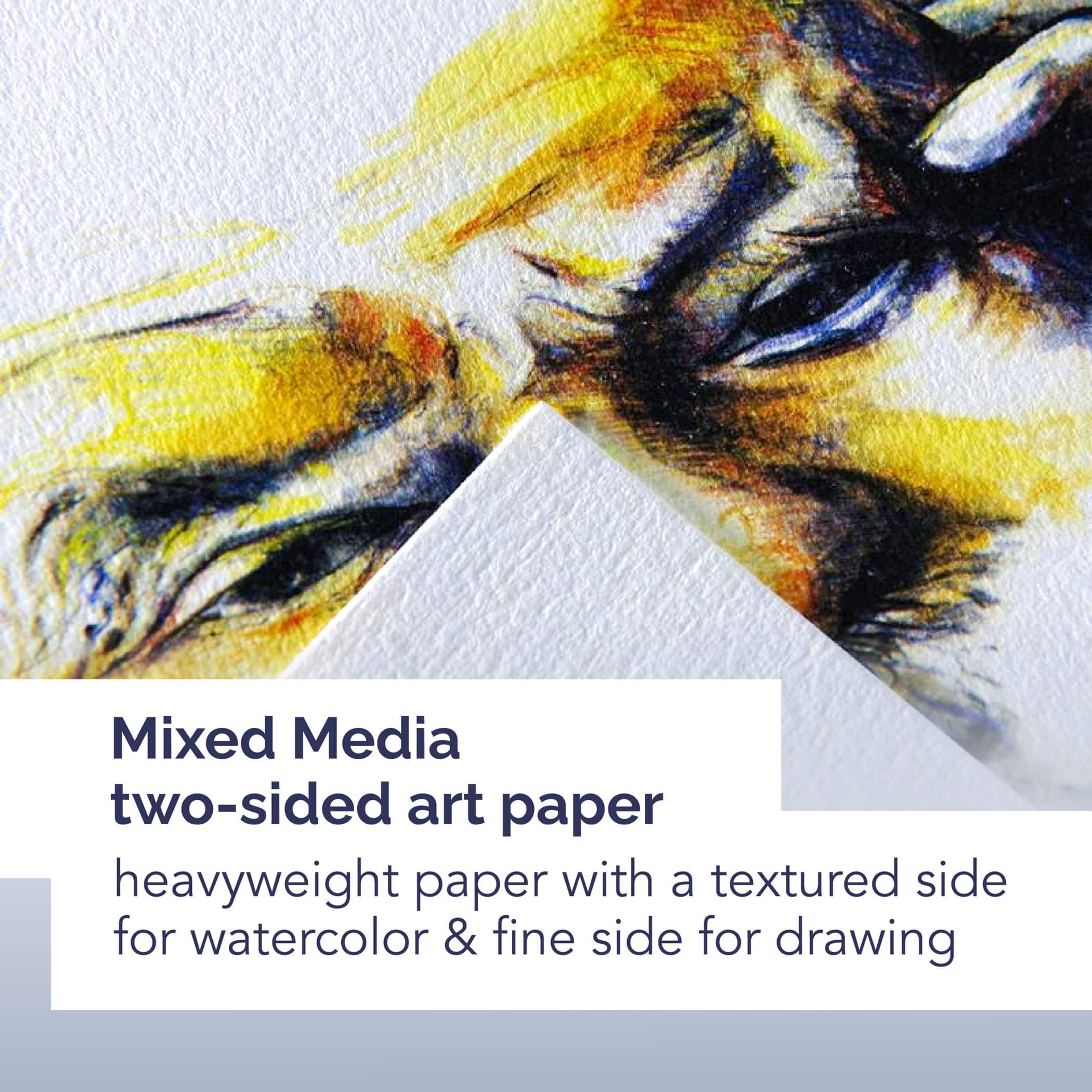 Canson Artist Series Mixed Media Art Book, Fabric Cover, Side Wire Binding, 56 Sheet