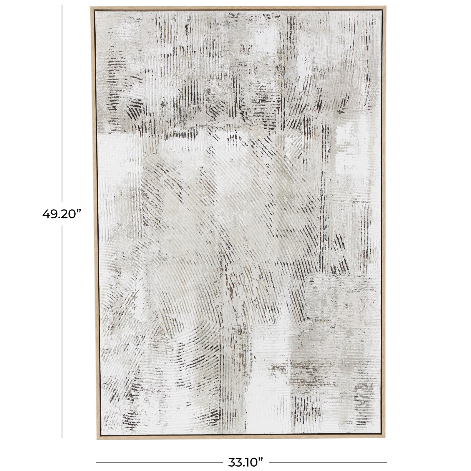 Gray Wooden Abstract Textured Framed Wall Art with Black Distressing