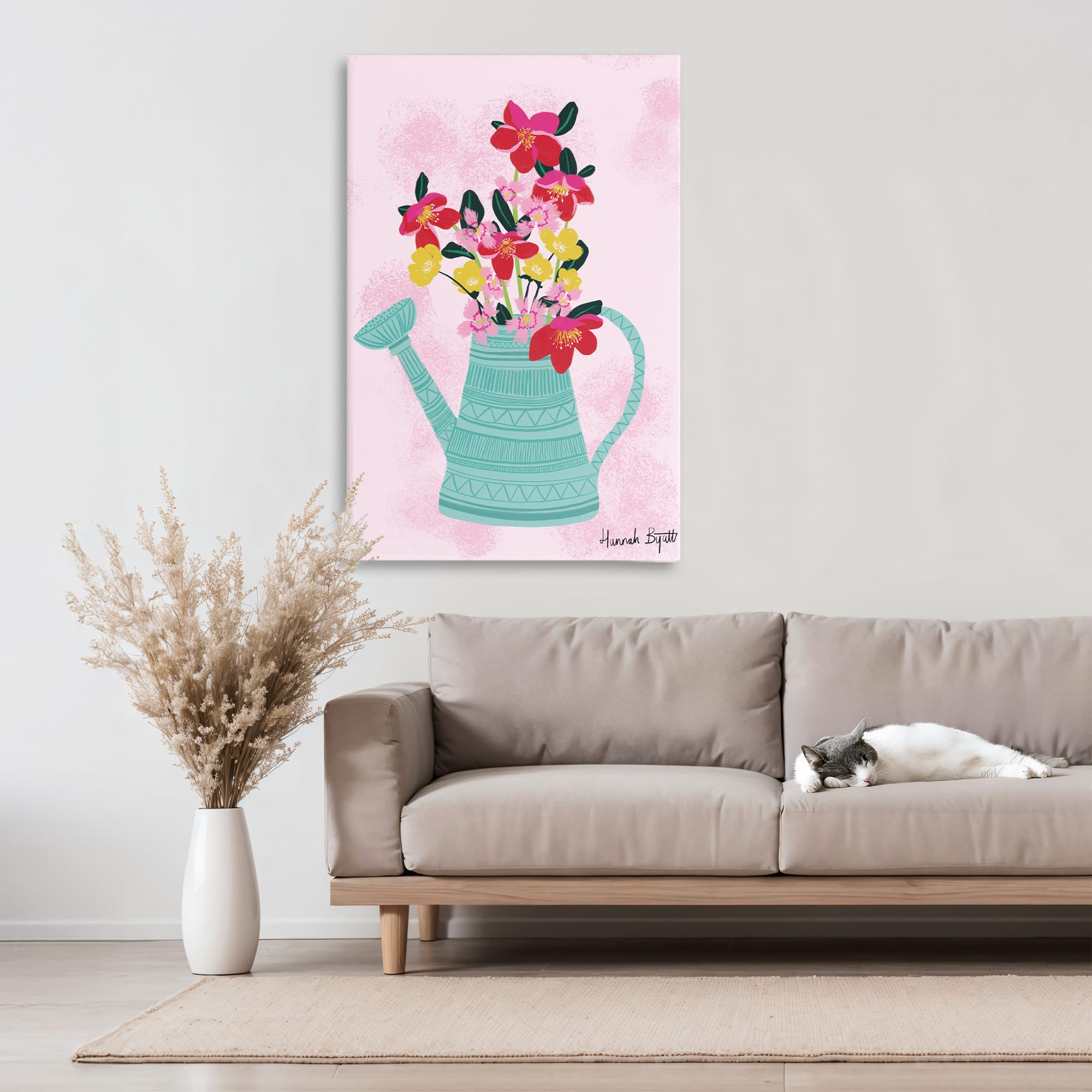 Stupell Industries Local Floral in Watering Can Canvas Wall Art