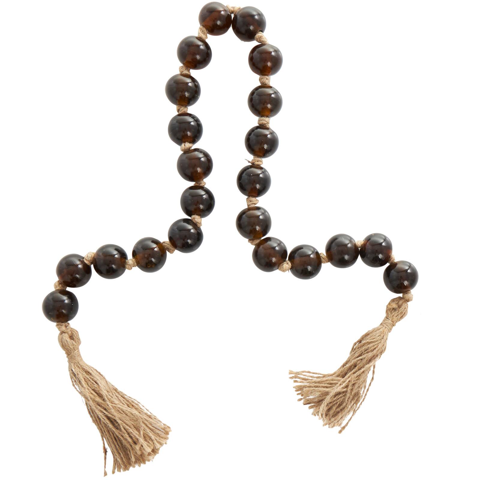 4ft. Glass Handmade Round Beaded Garland with Tassel