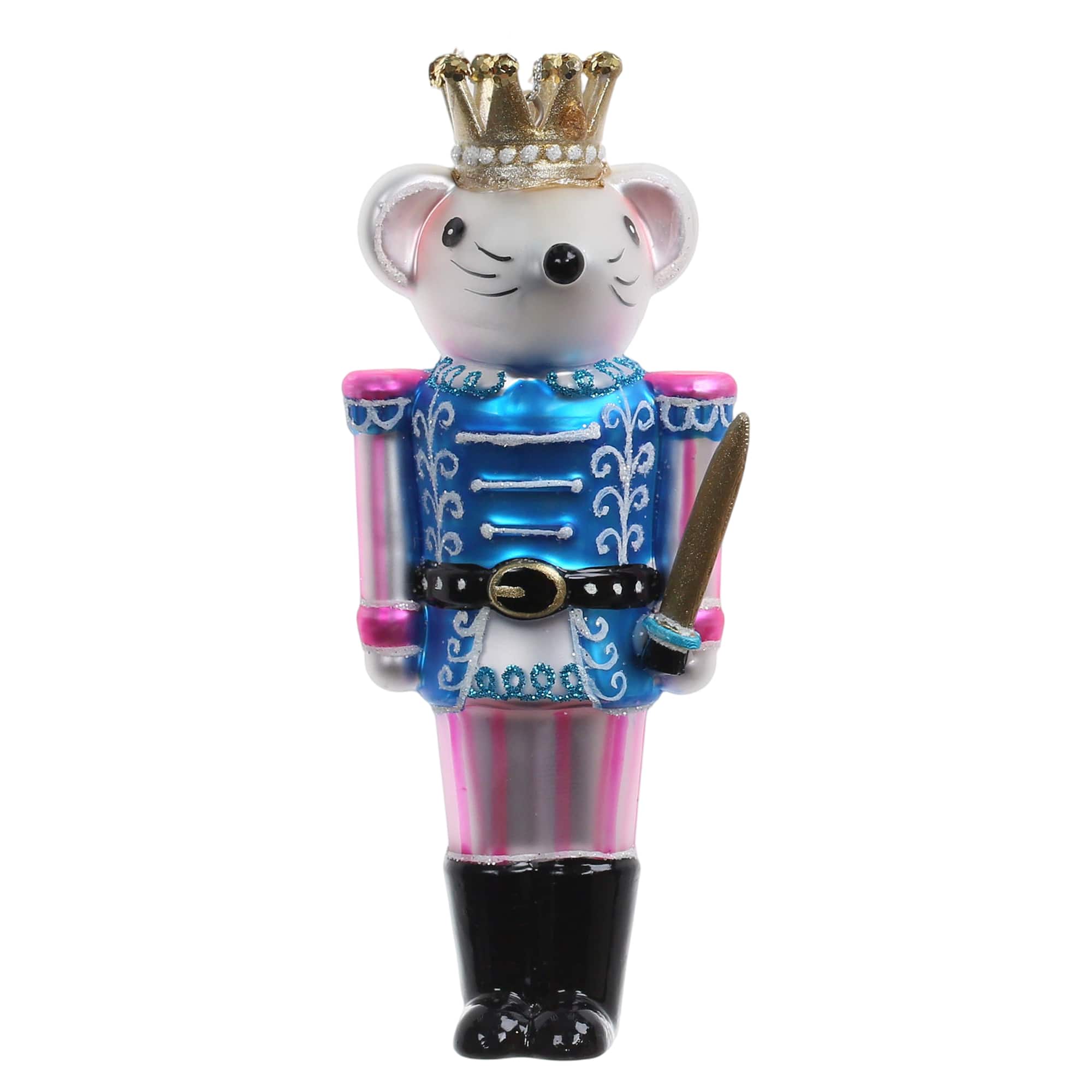 5" Pink Soldier Mouse Hand Painted Glass Ornament by Ashland®