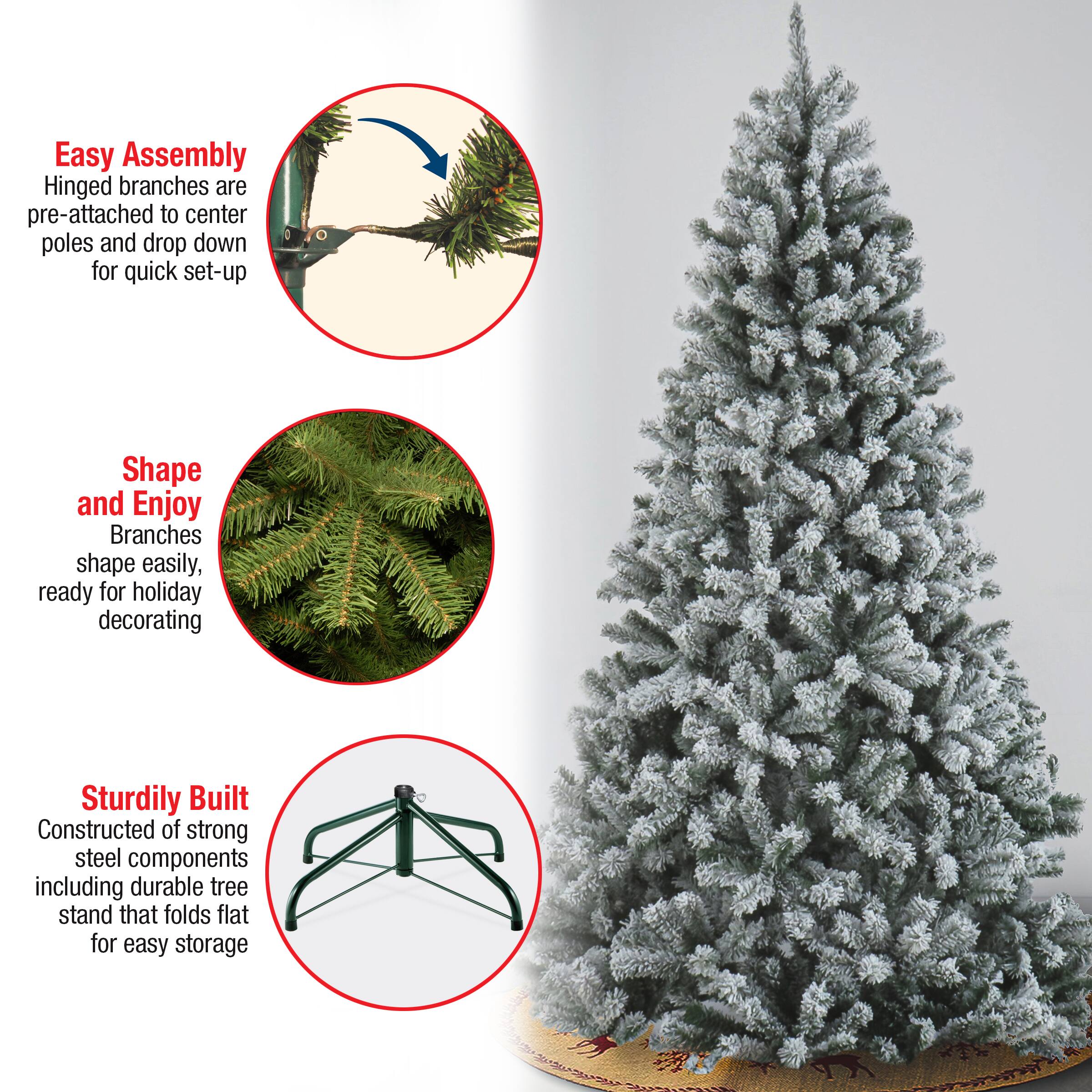7.5ft. Unlit Snowy North Valley® Spruce Artificial Christmas Tree