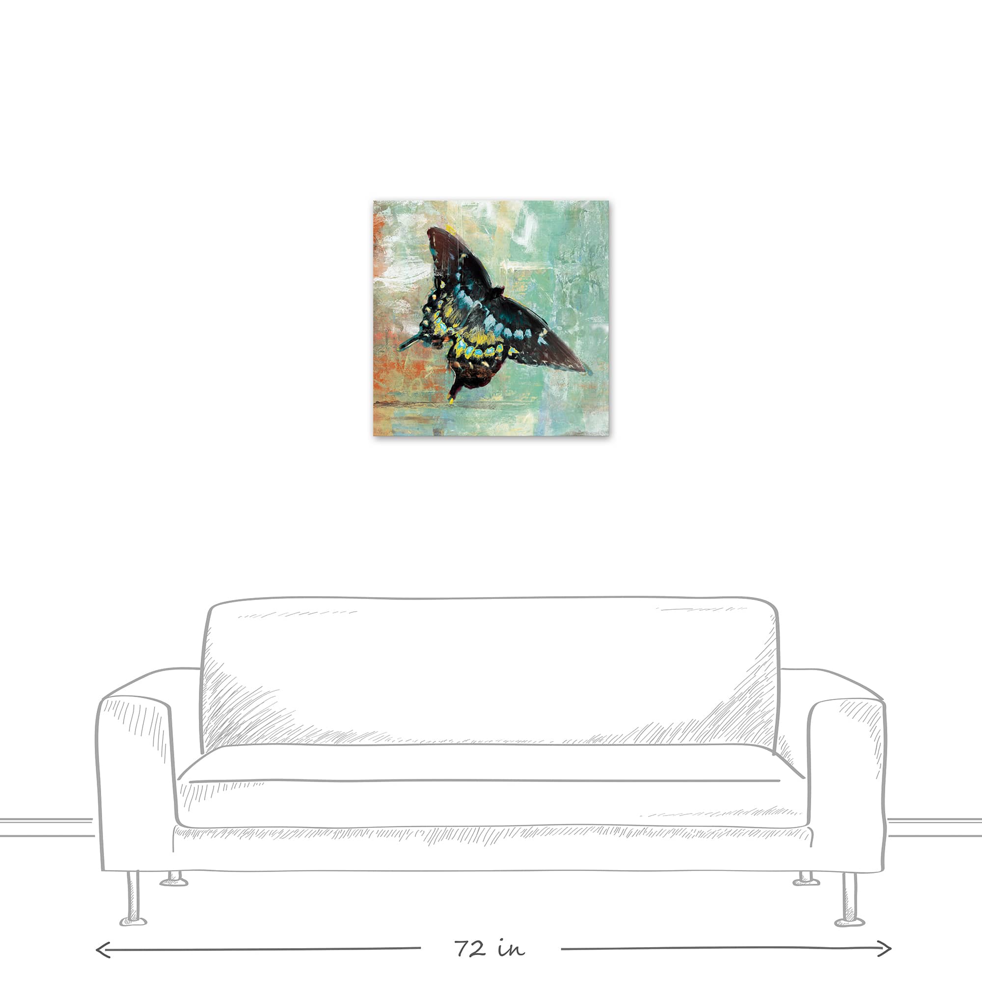 Tranquil Butterfly 24" x 24" Canvas Wall Art