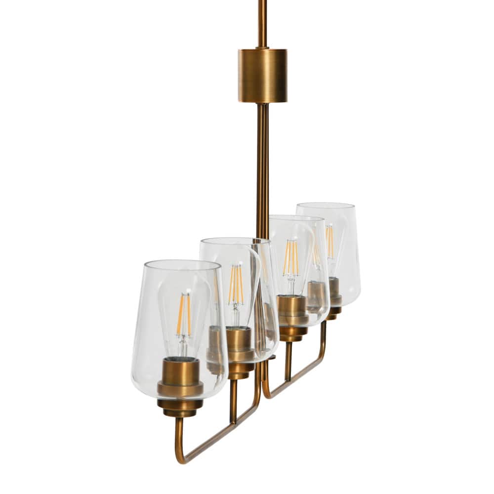 Hello Honey® Robert Stevenson Lighting Holden Metal & Glass 4-Light Linear Chandelier