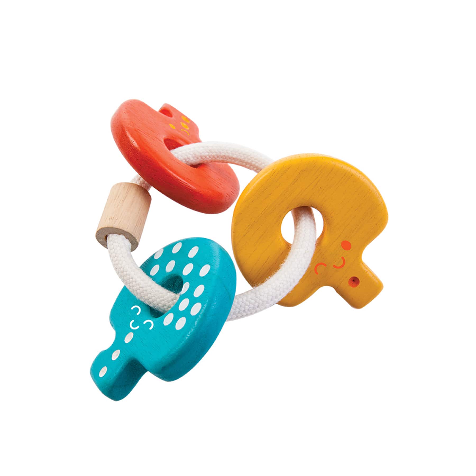 PlanToys Wooden Baby Key Rattle & Teether