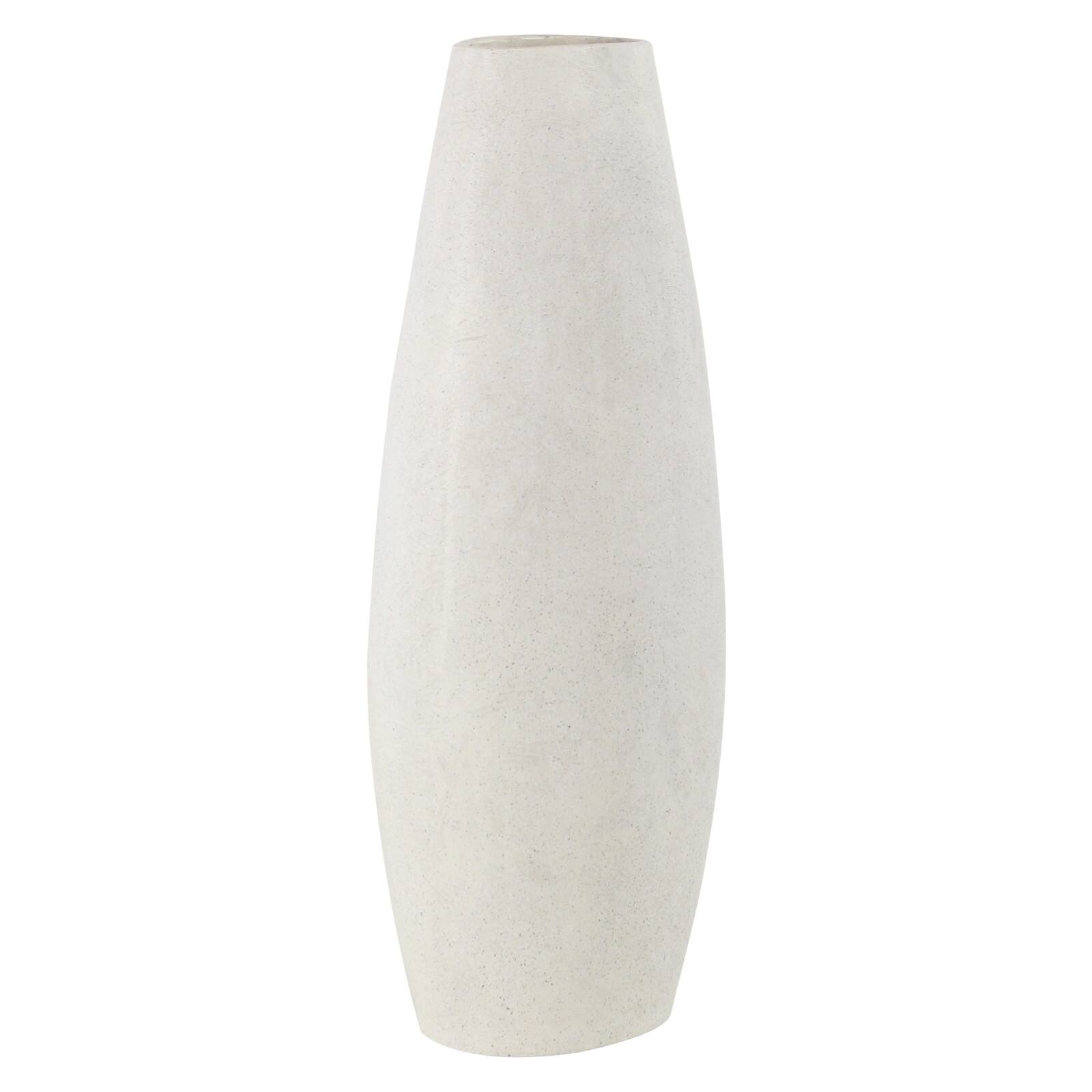 White Polystone Boho Style Vase, 25" x 9" x 8"