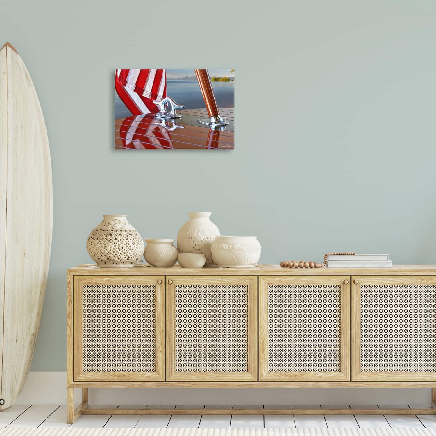 Stupell Industries Flag On Boat Hull Canvas Wall Art