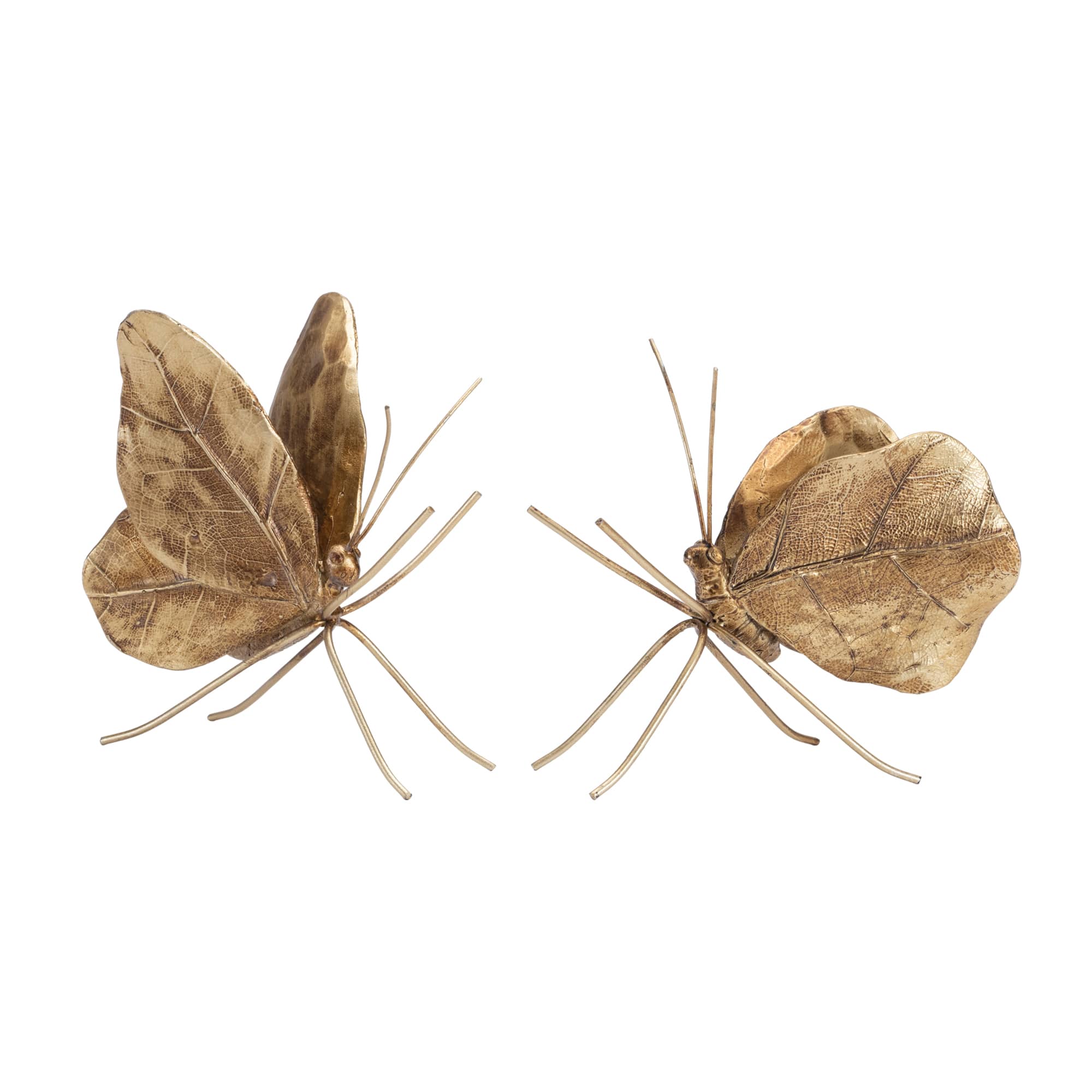 Golden Brown Leaf Butterfly Shelf Sitter Set