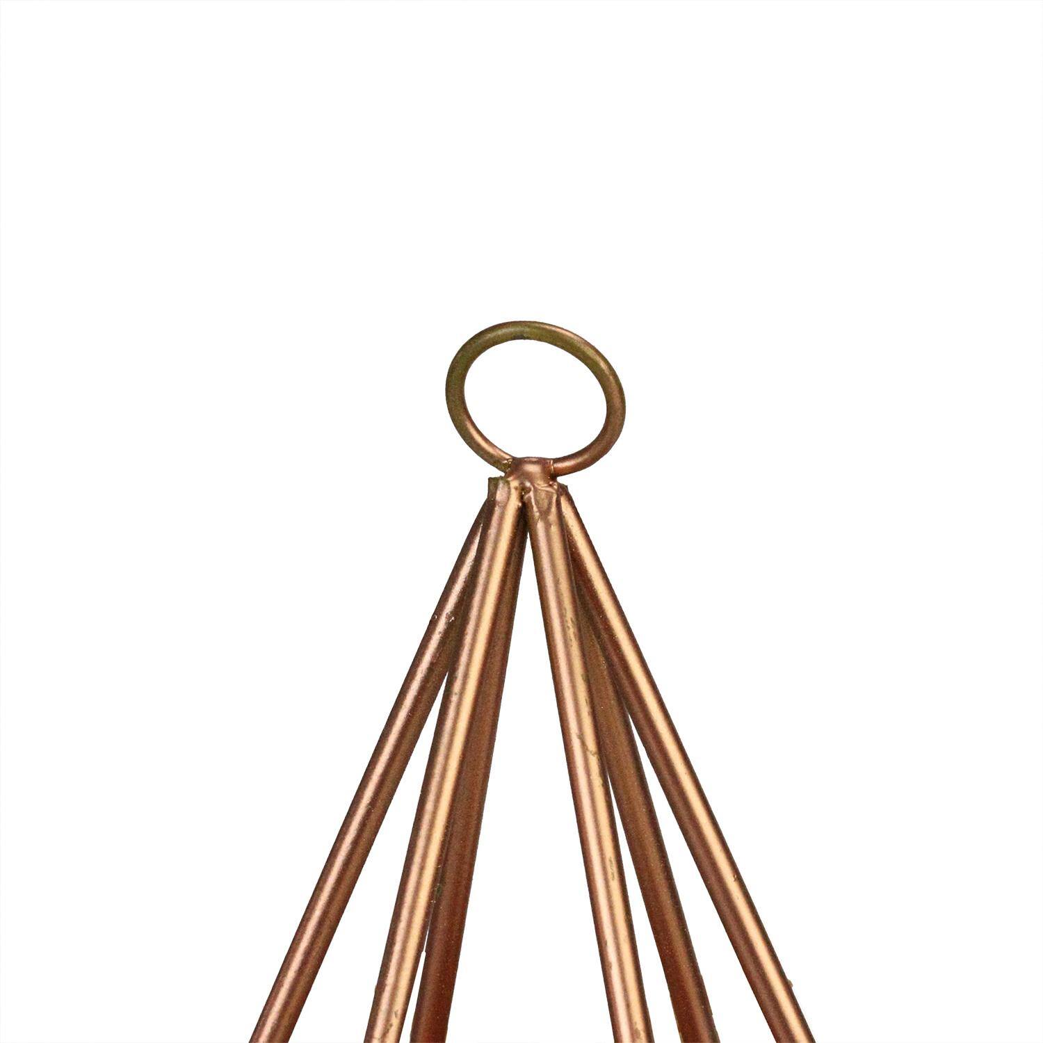 9" Artificial Succulent Arrangement In 6 Sided Copper Wire Frame