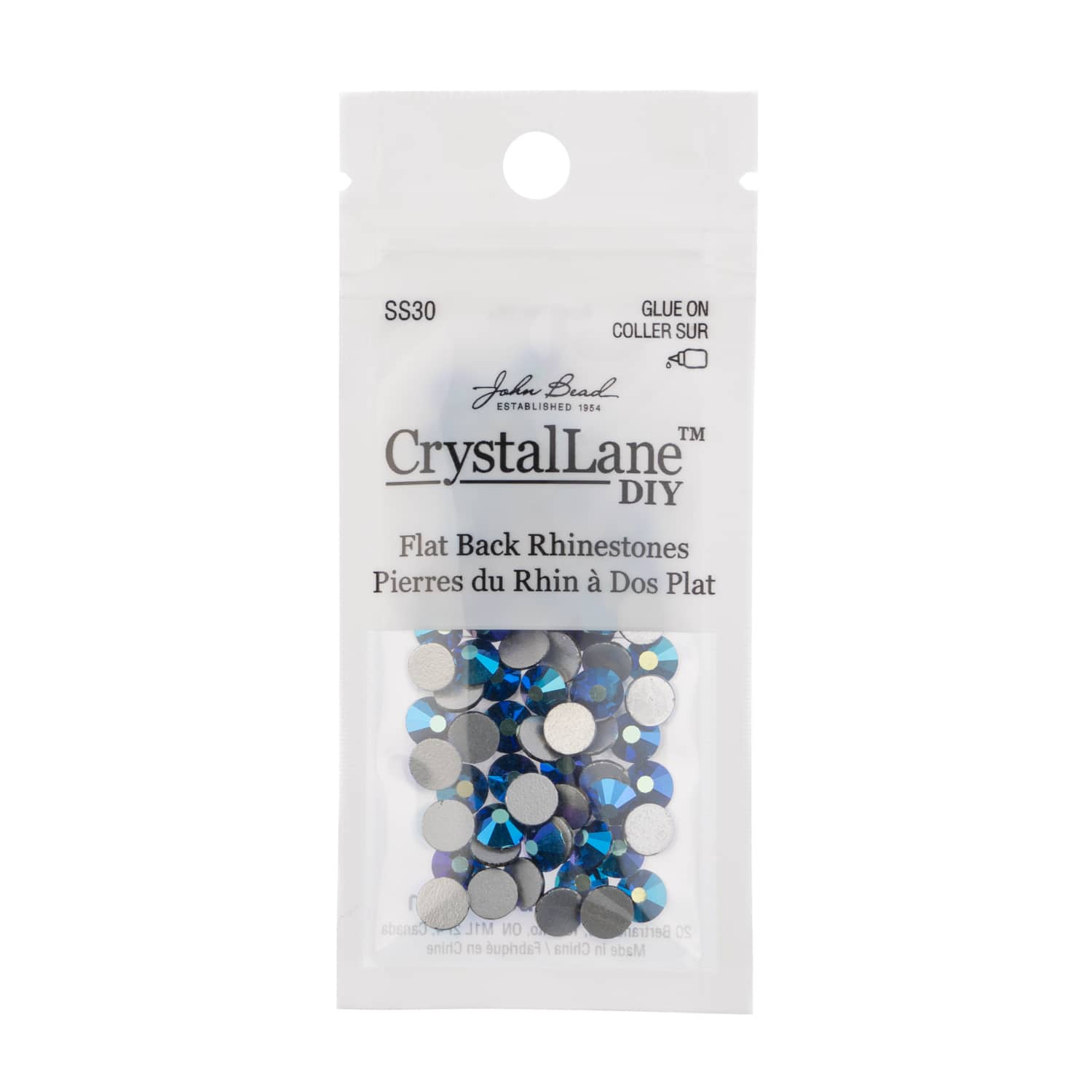 John Bead Crystal Lane SS30 Glass Round Flatback Rhinestones, 72ct.