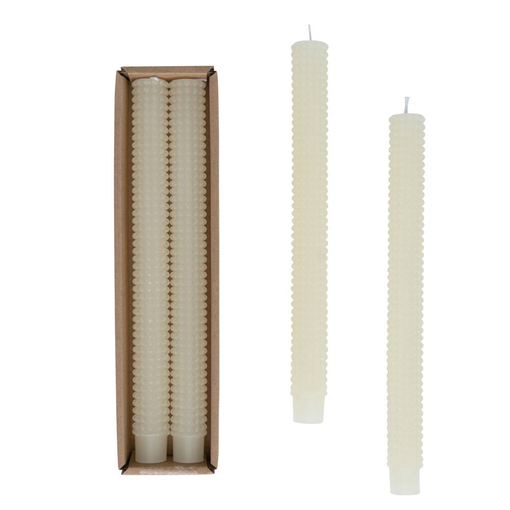 Hello Honey® 10" Unscented Hobnail Taper Candles In Box Set