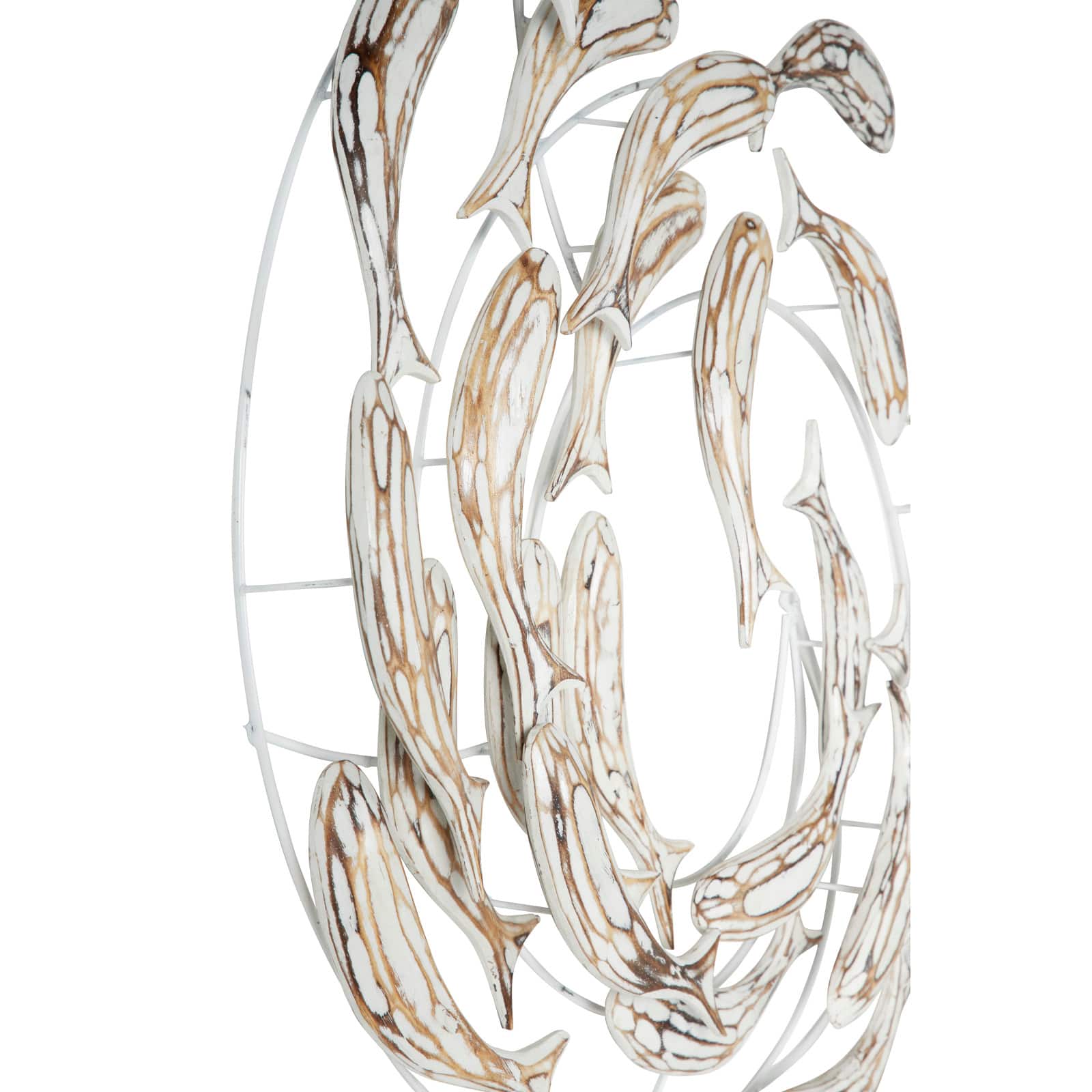 Silver Coastal Fish Wood Wall Decor, 32" x 28"