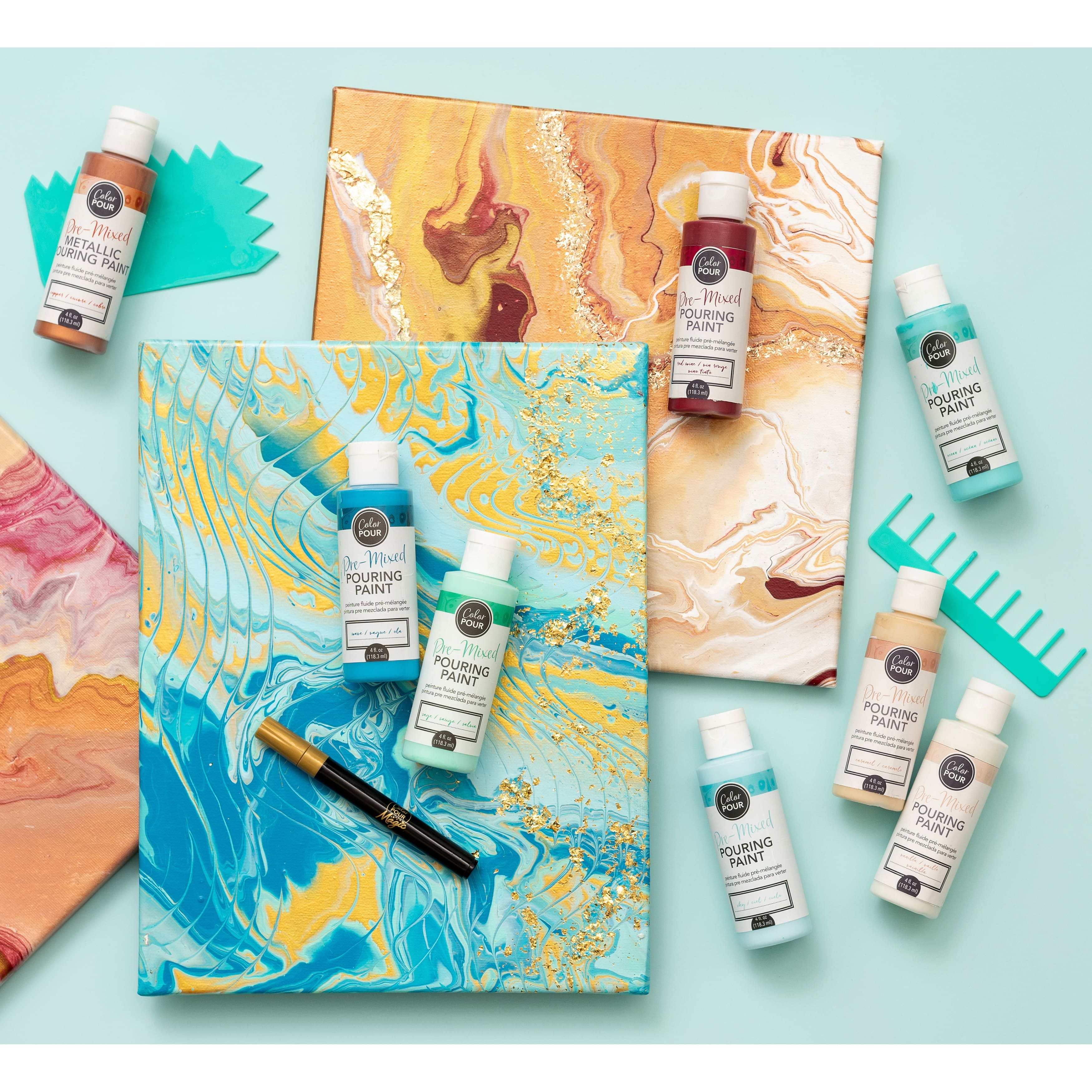 Color Pour 4oz. Tidal Wave Pre-Mixed Pouring Paint Kit