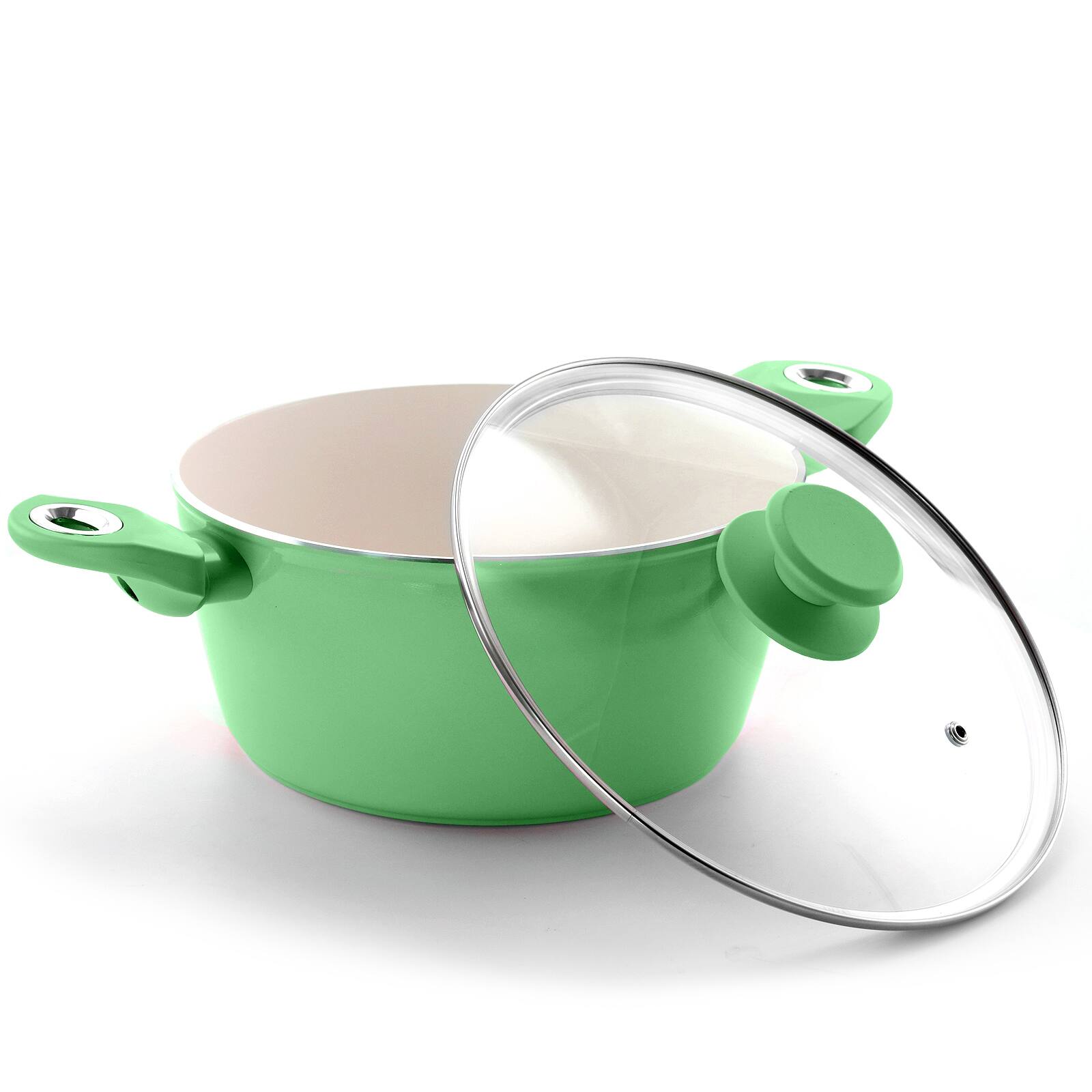 Gibson Home® Plaza Café Mint Aluminum 4.5qt. Dutch Oven with Soft Touch Handles