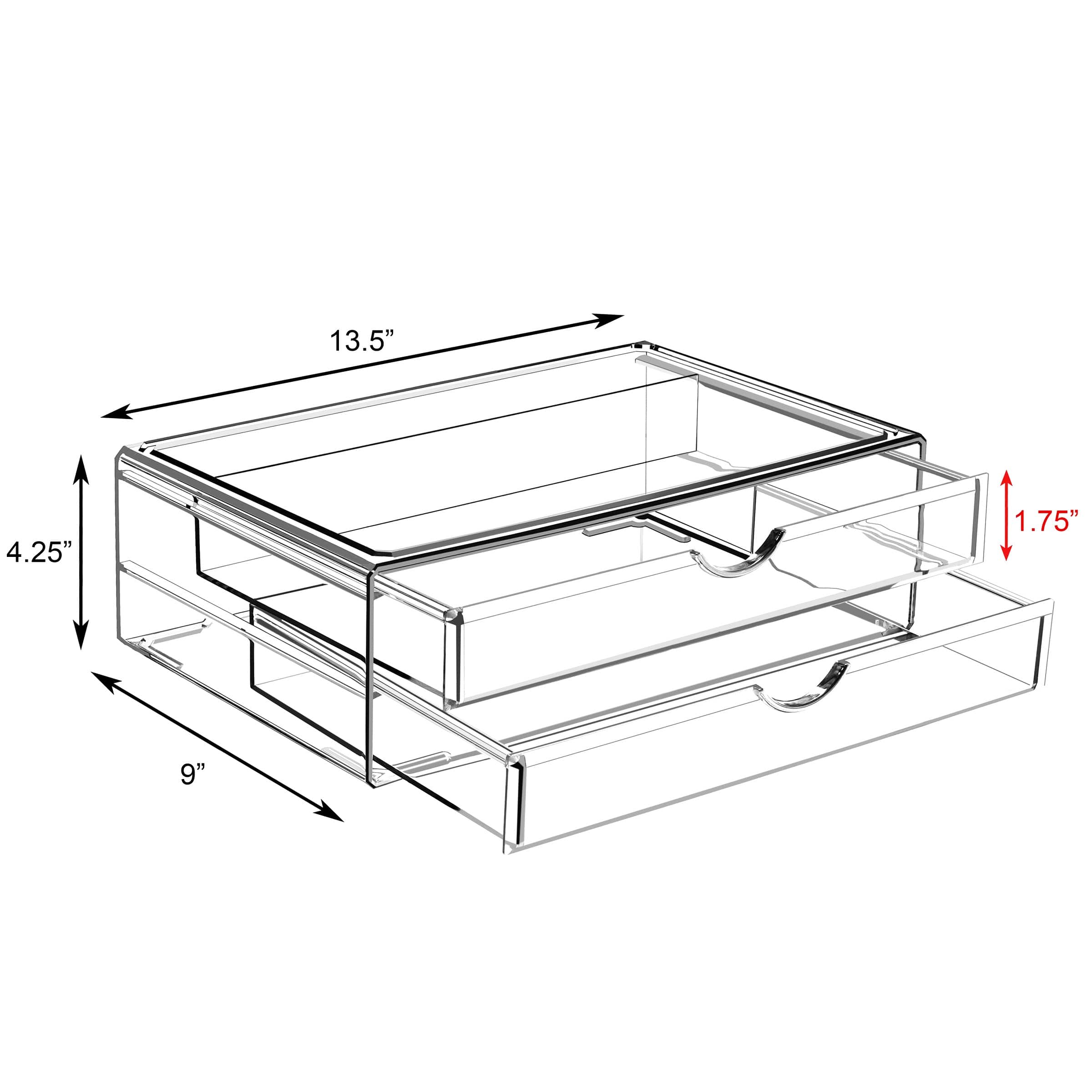 Sorbus 2-Drawer Extra Large Acrylic Cosmetic Organizer