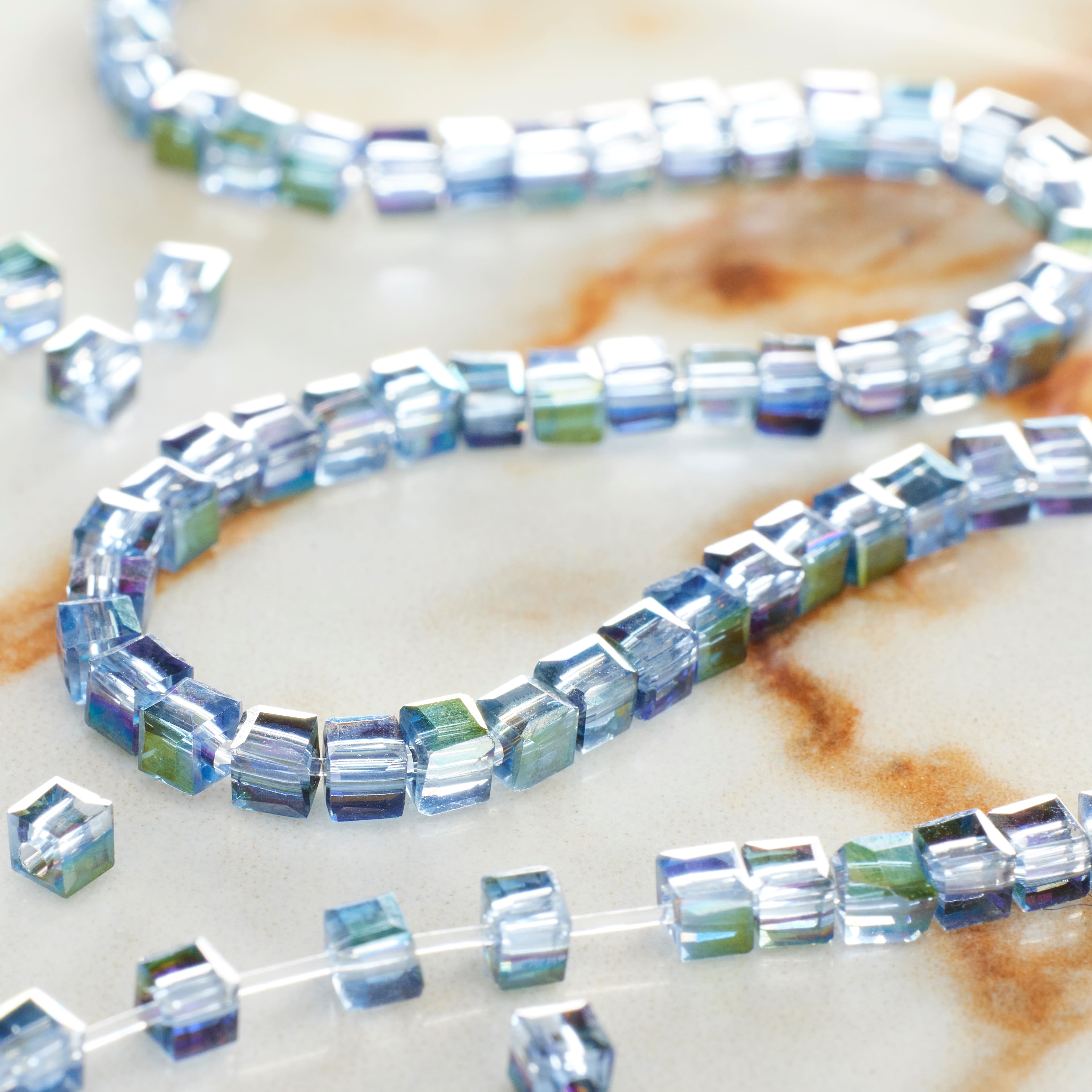 12 Pack: Amethyst Glass Cube Beads, 3mm by Bead Landing™