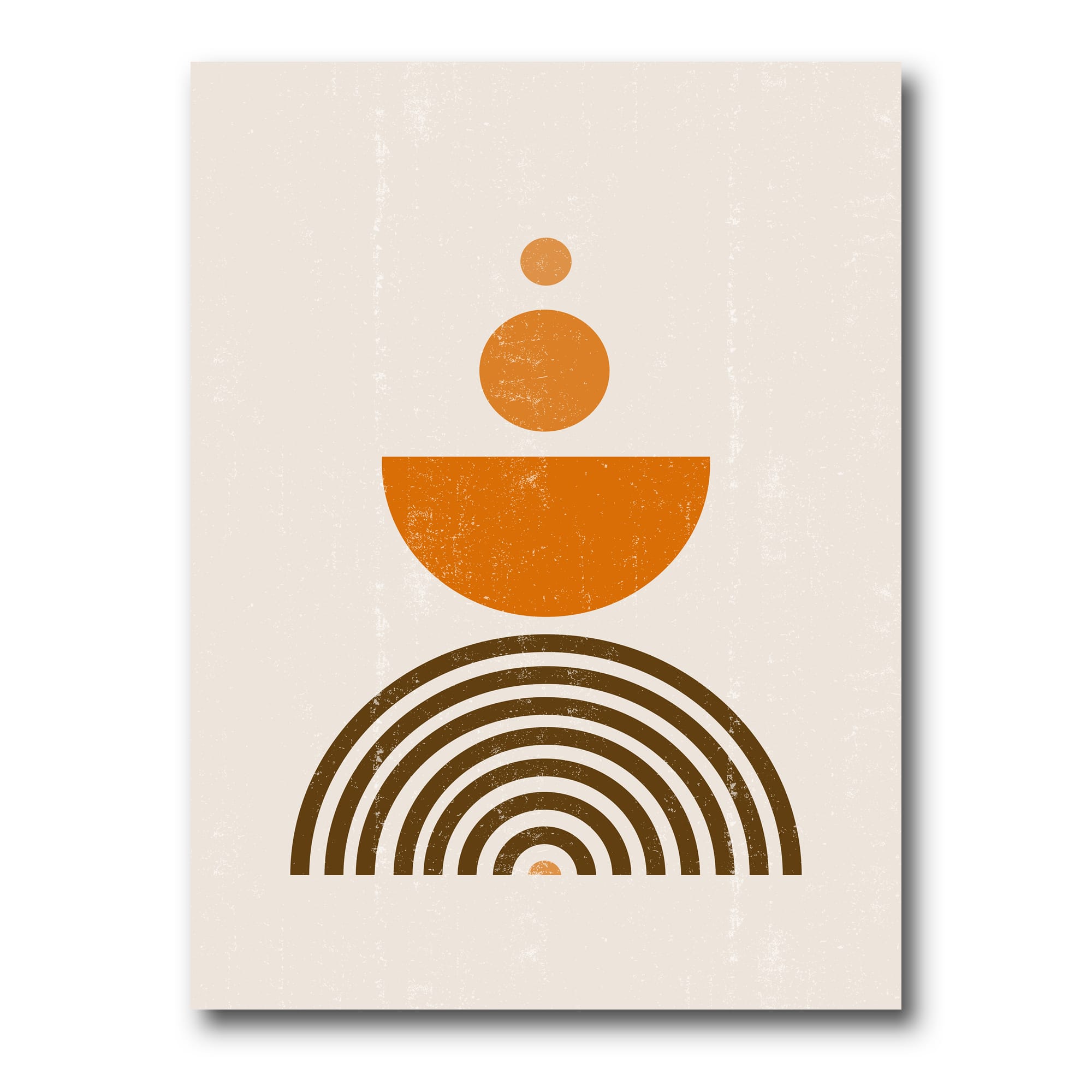 Designart - Abstract Rainbow Sun and Moon In Earth Tones V