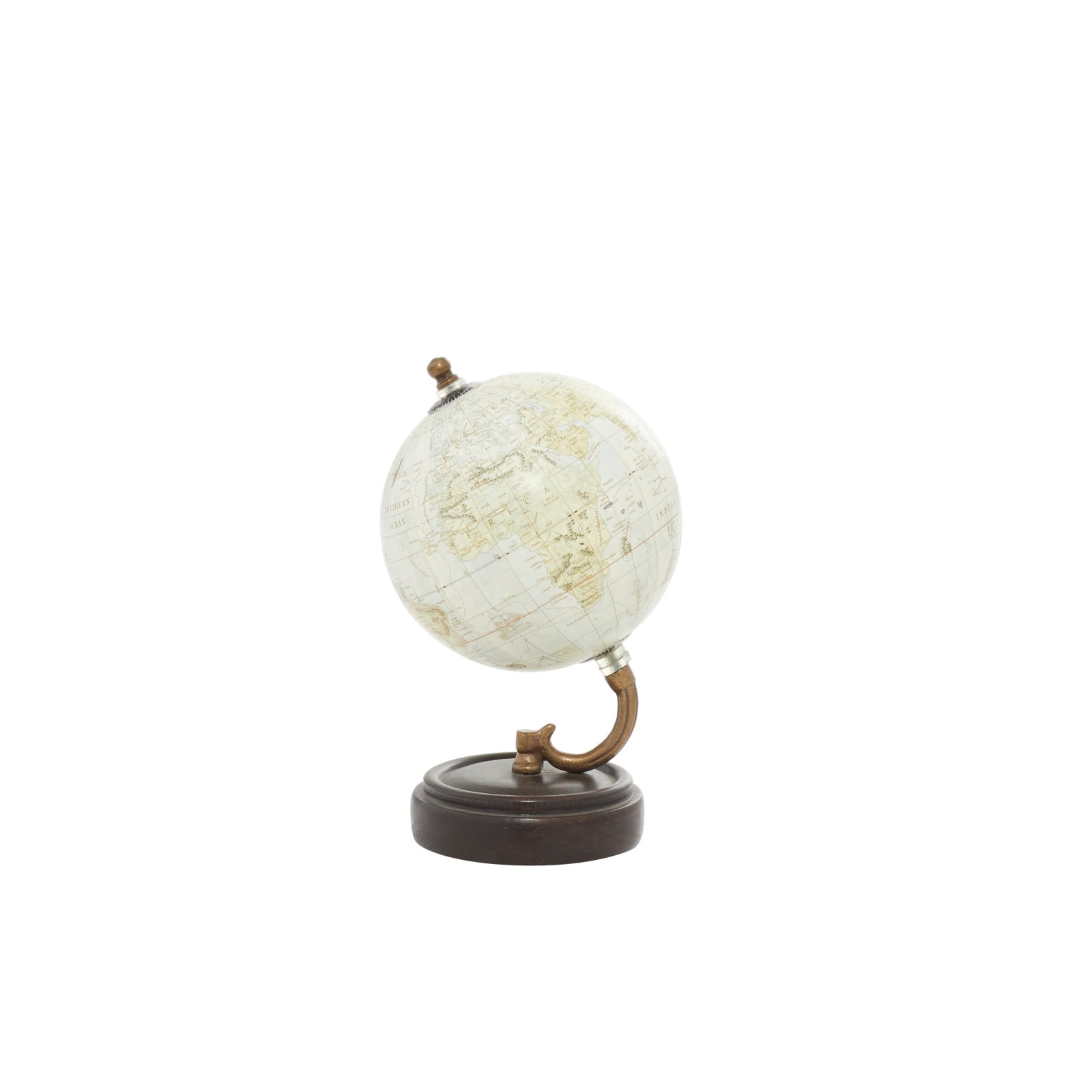 Vintage Yellow Globe with Iron & Wood Base