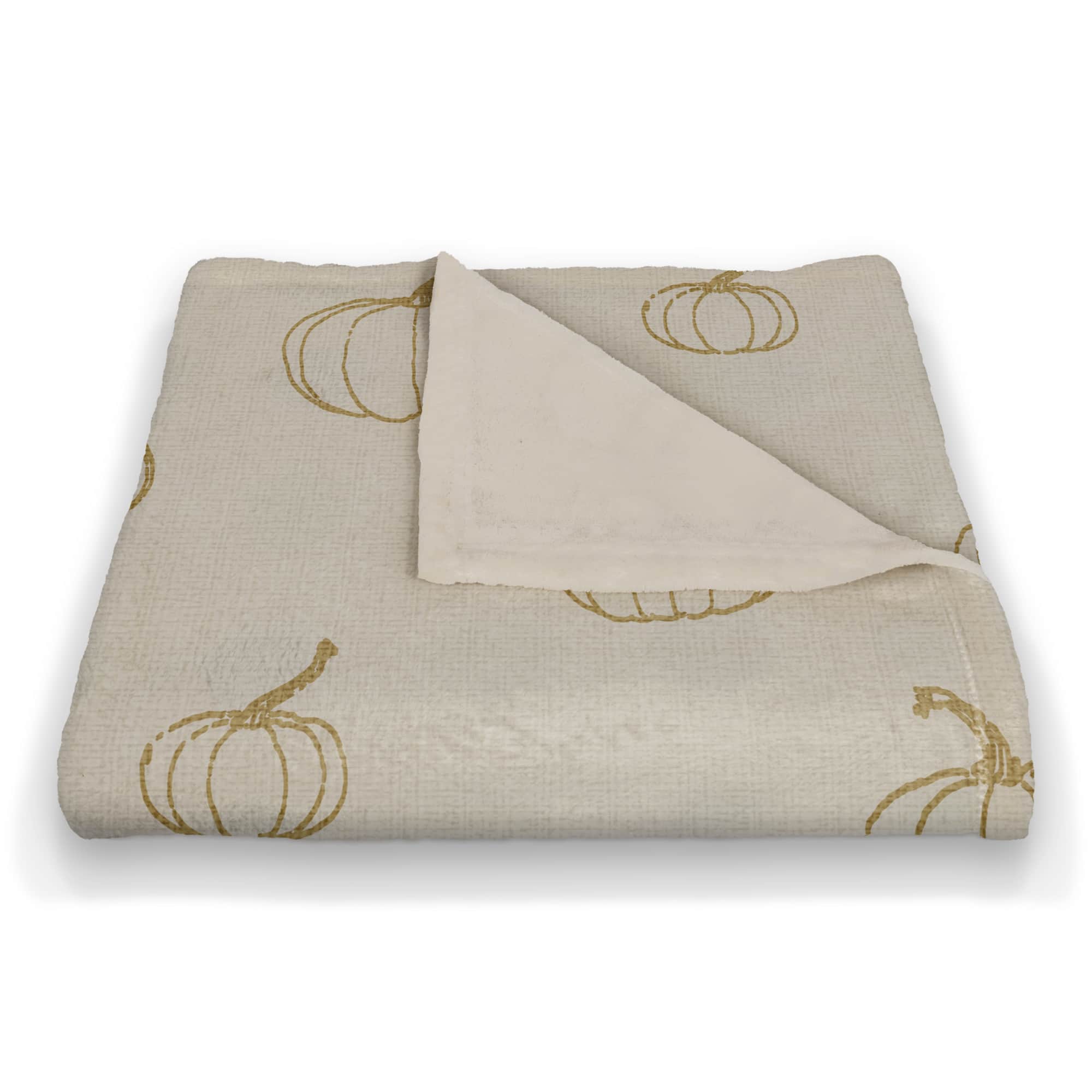 Mustard Yellow Mini Pumpkin Patterned Coral Fleece Blanket