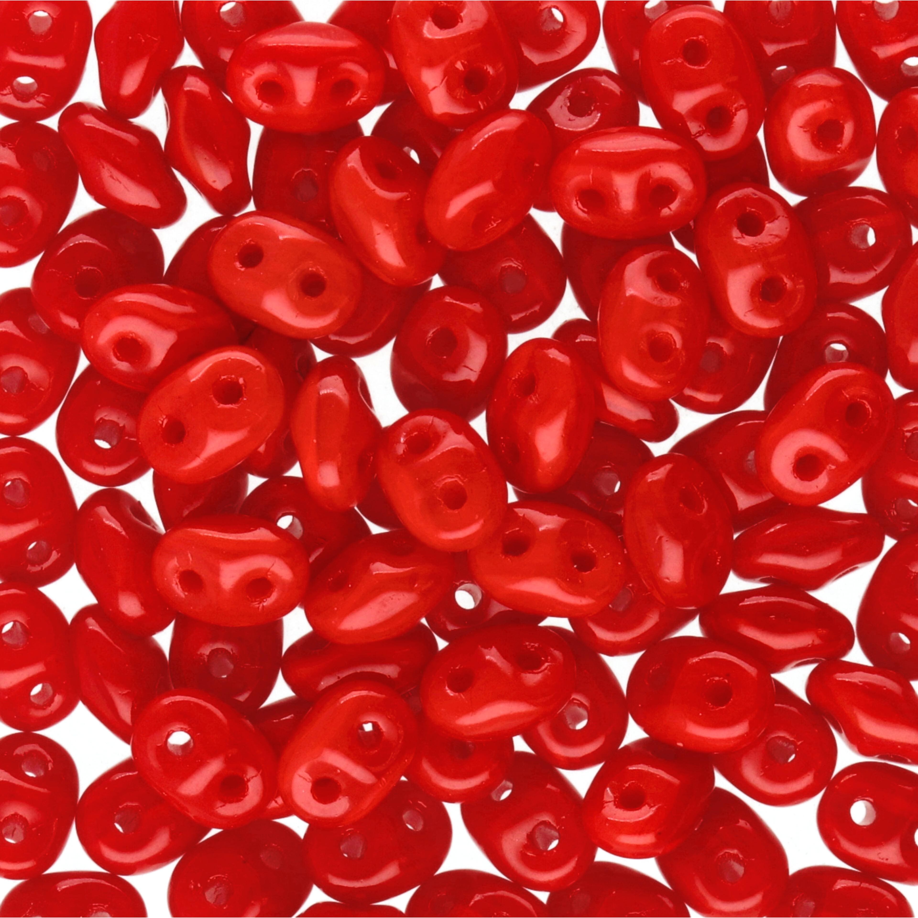 Superduo Two-Hole Czech Glass Beads, Color: Opal Red Solid | Michaels