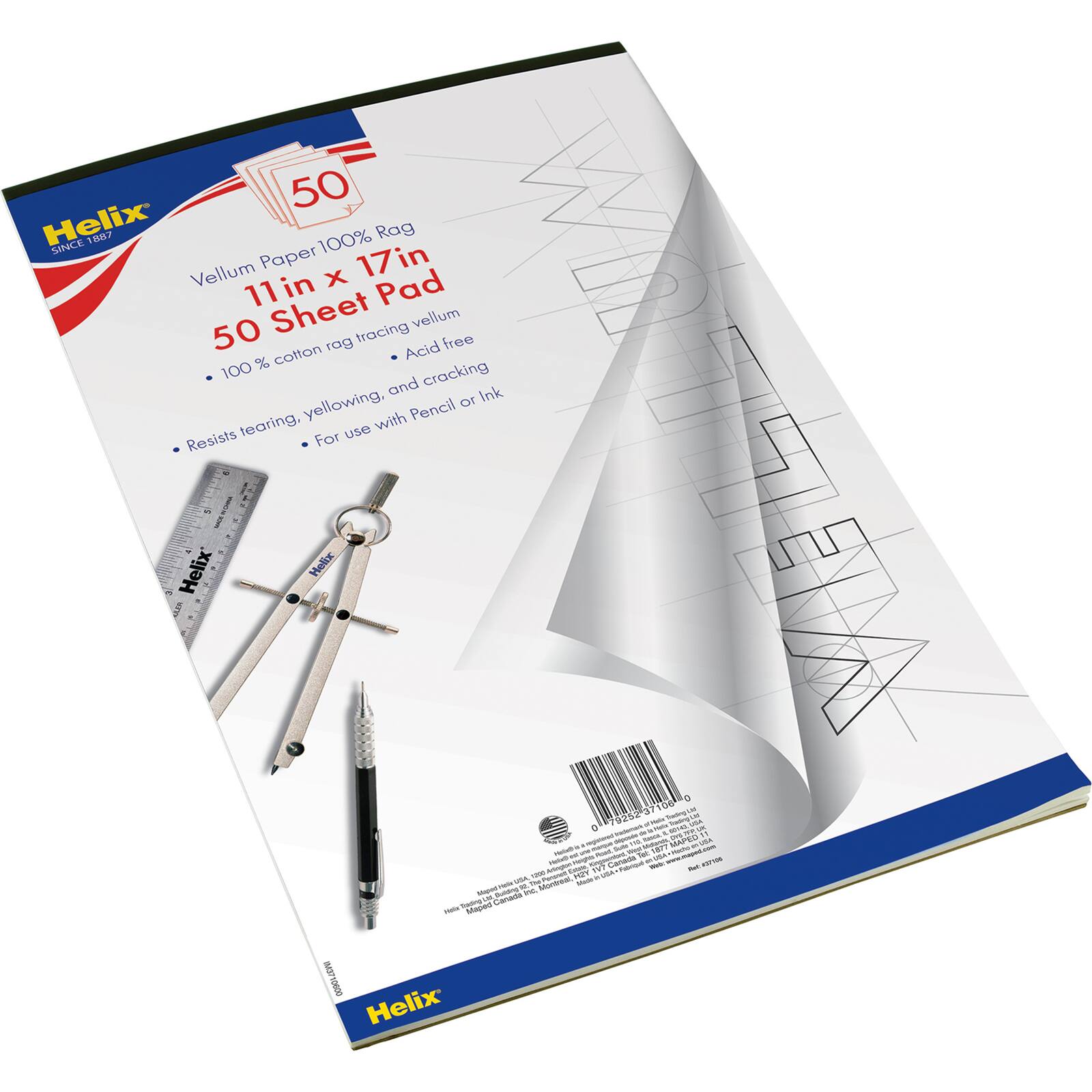 Helix® Vellum Paper Pad, 11" x 17"