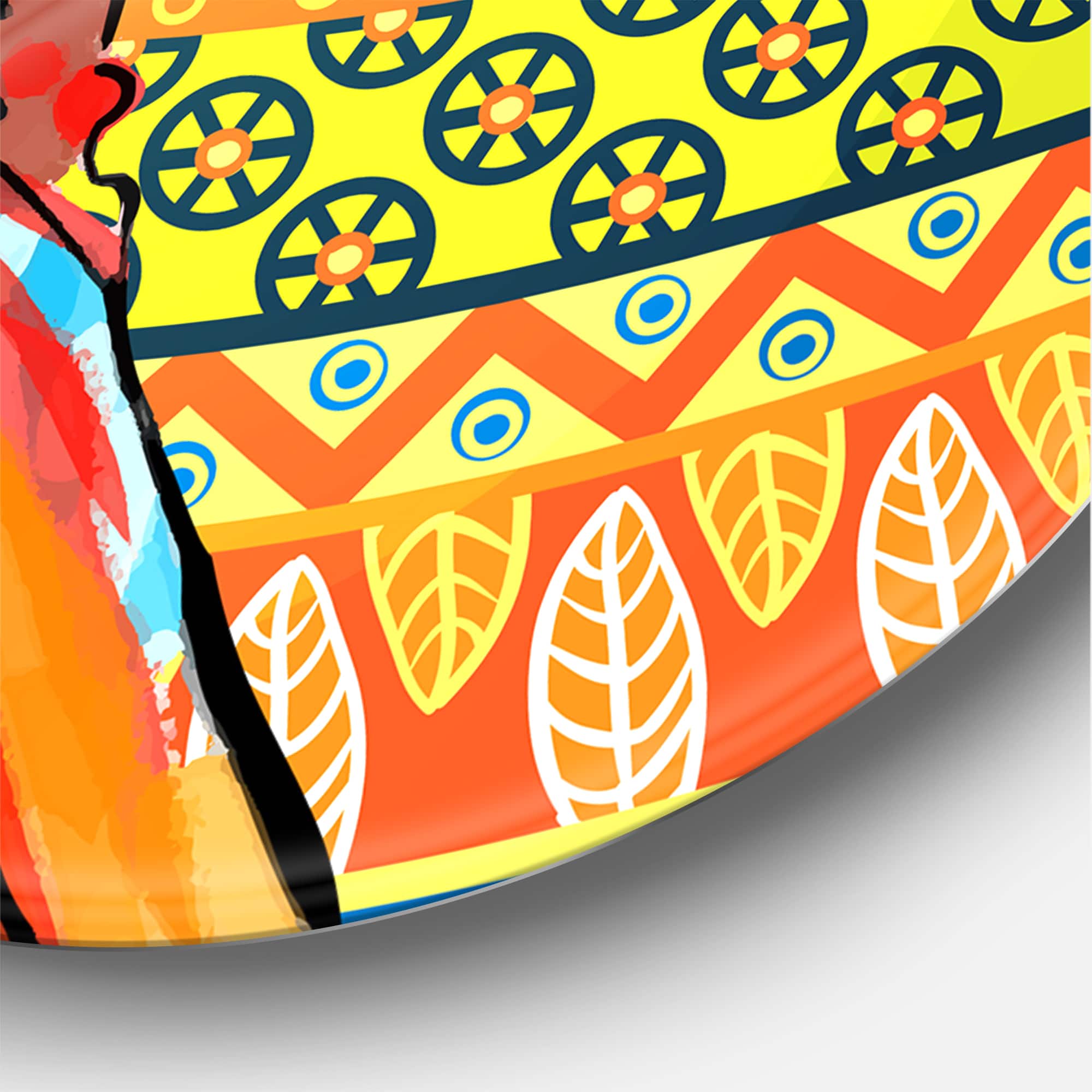 Designart - African American Woman with Turban III - Modern Metal Circle Wall Art