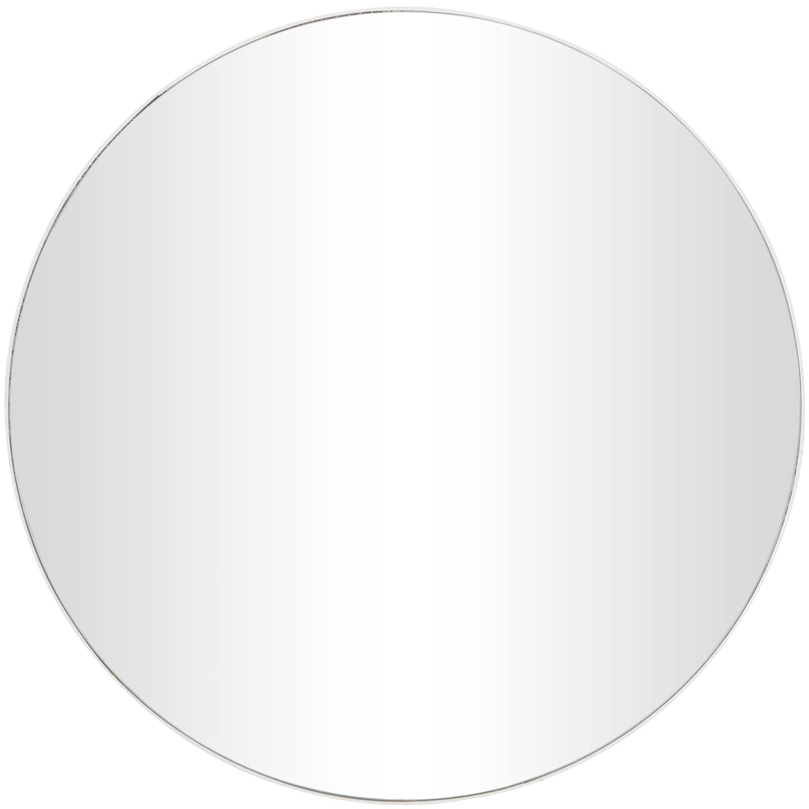 White Wood Thin Framed Wall Mirror 36" x 1" x 36"