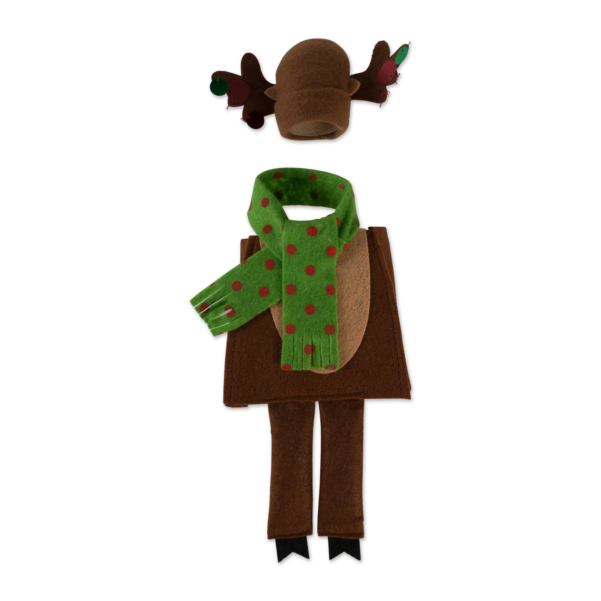 DII® Santa, Reindeer, and Elf Wine Bottle Outfits Set