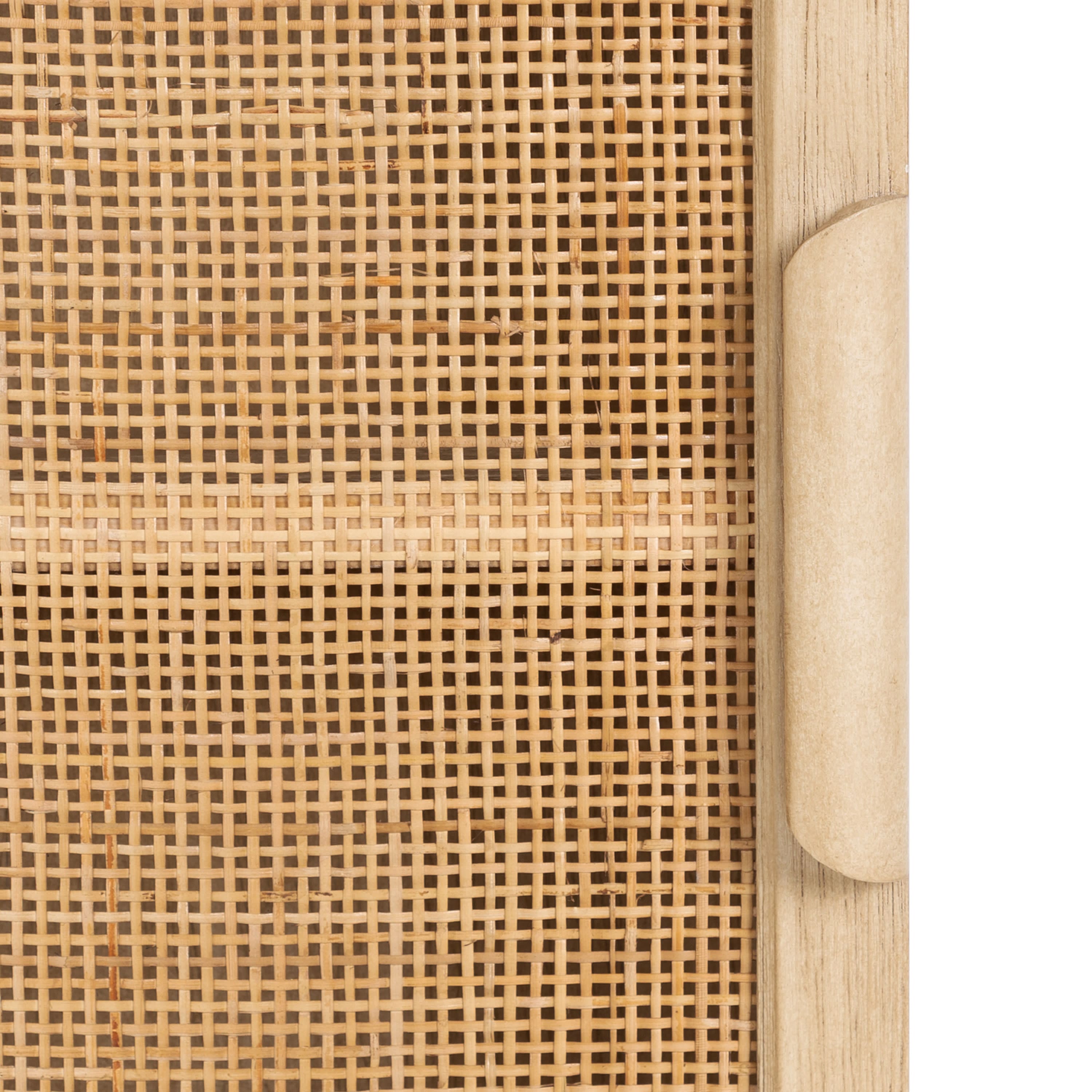 Kate and Laurel Ori Rattan Wall Cabinet with Cubby