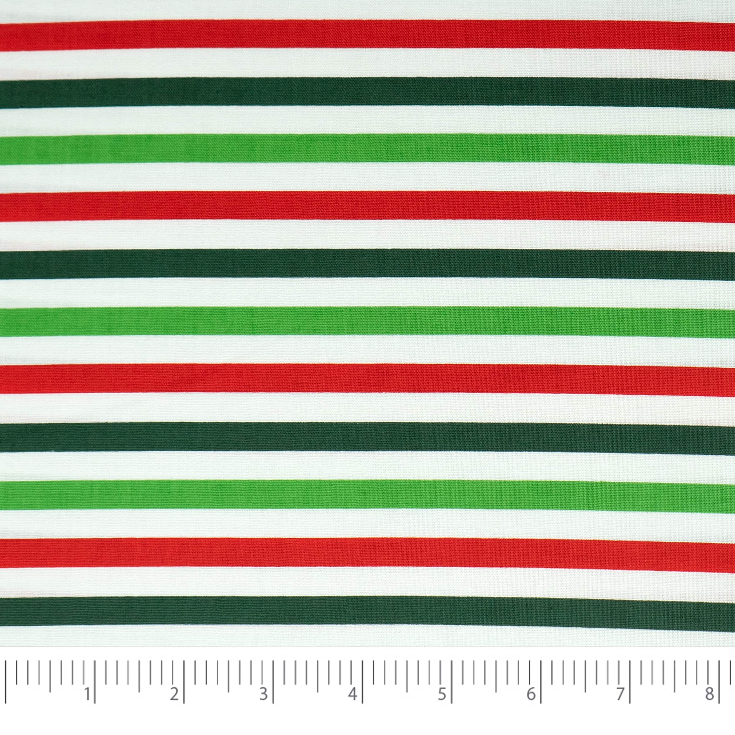 SINGER Christmas Stripes Cotton Fabric