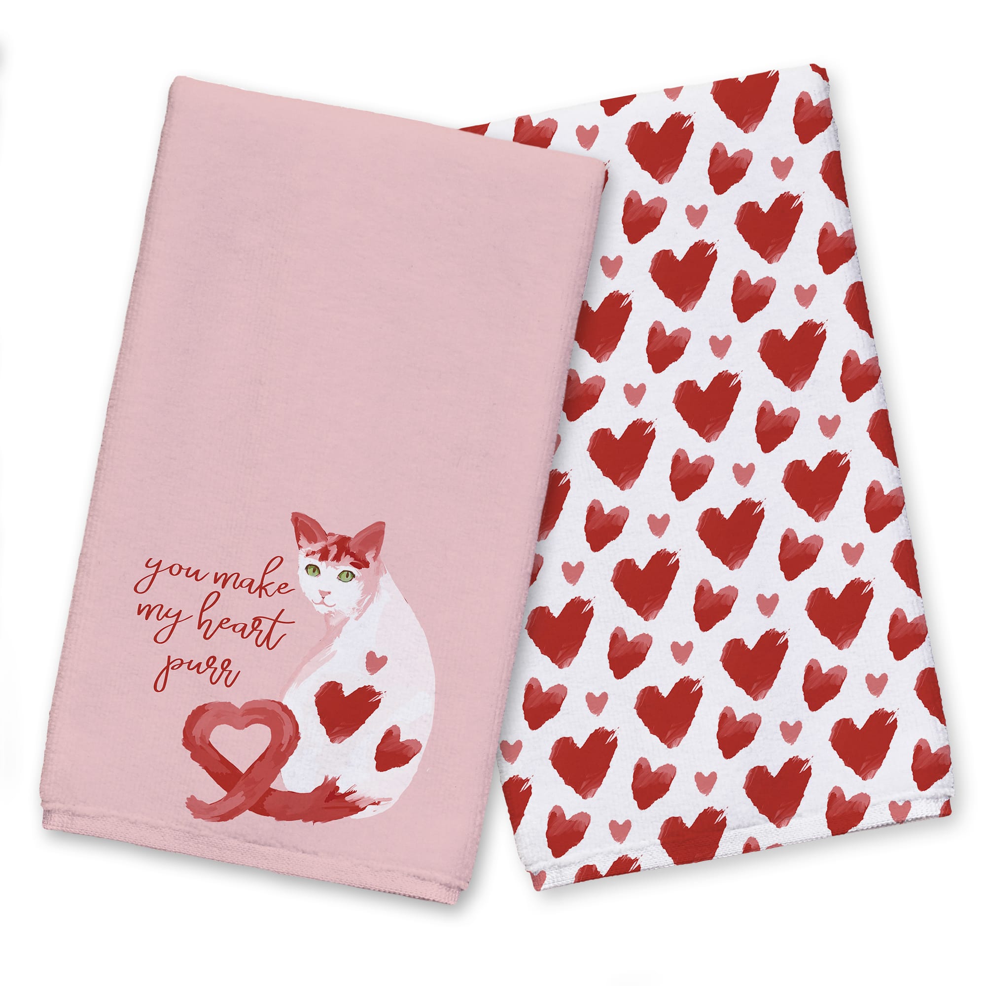 You Make My Heart Purr Tea Towel Set