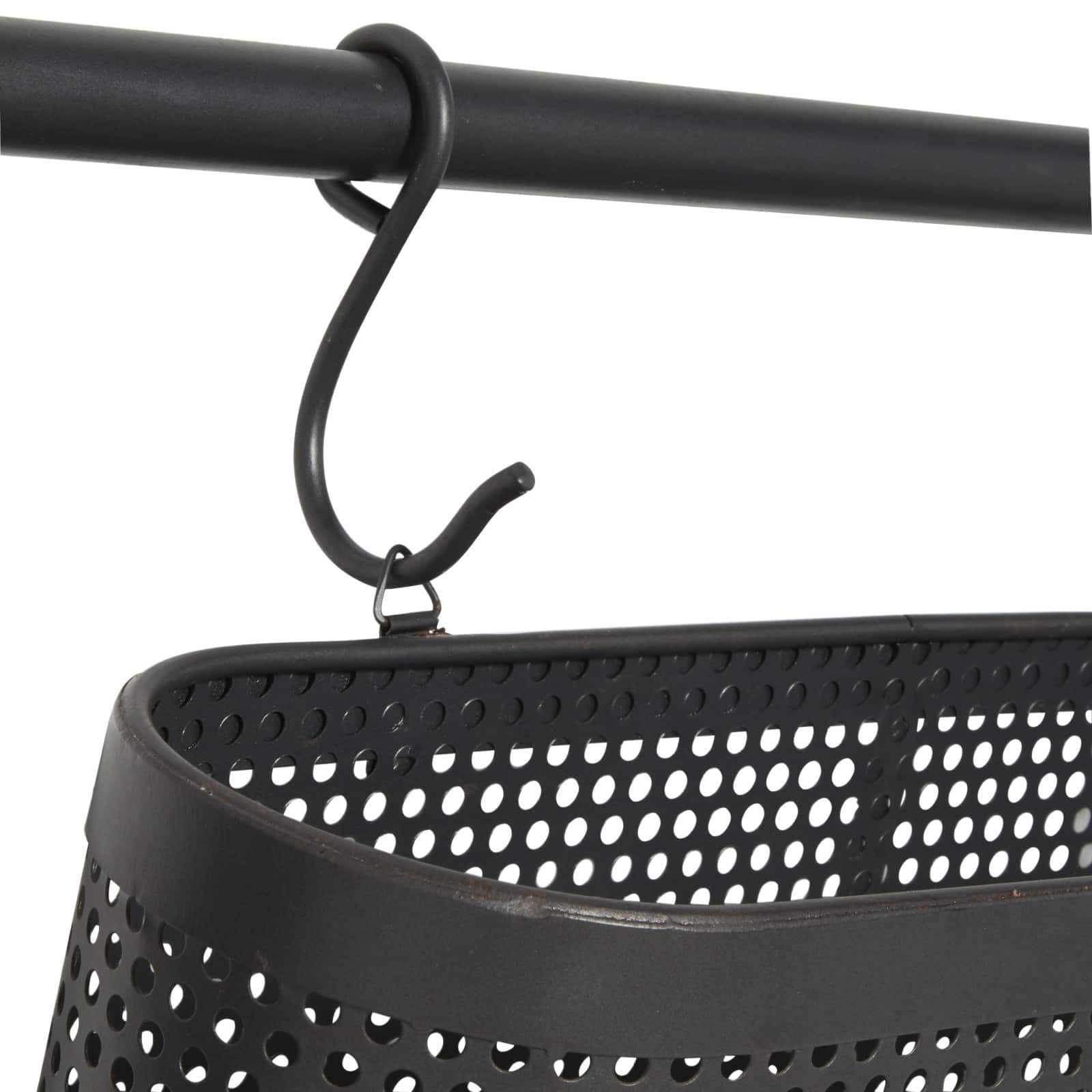 18" Black Metal Industrial Magazine Rack Holder