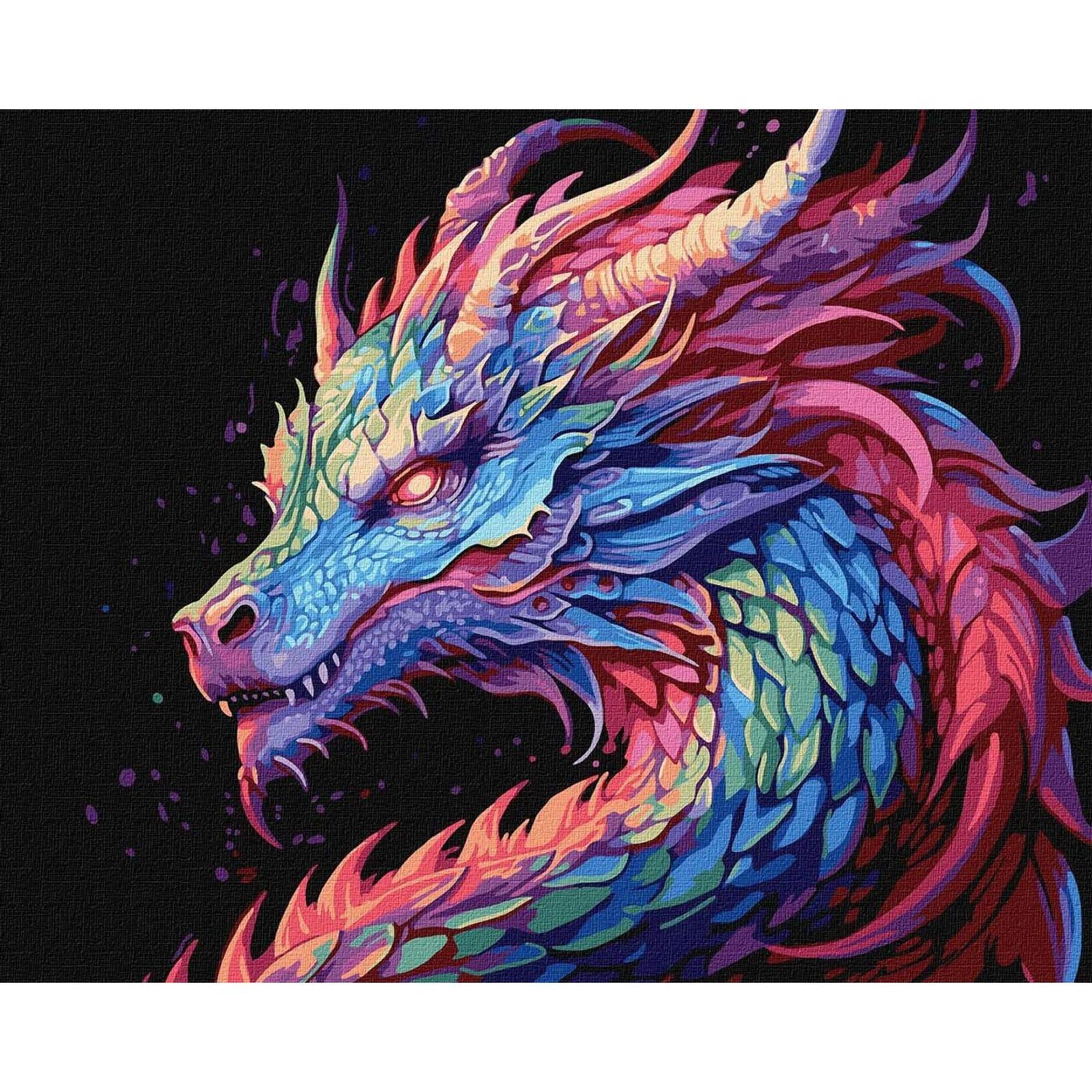 Ideyka A Colorful Dragon Painting by Numbers Kit