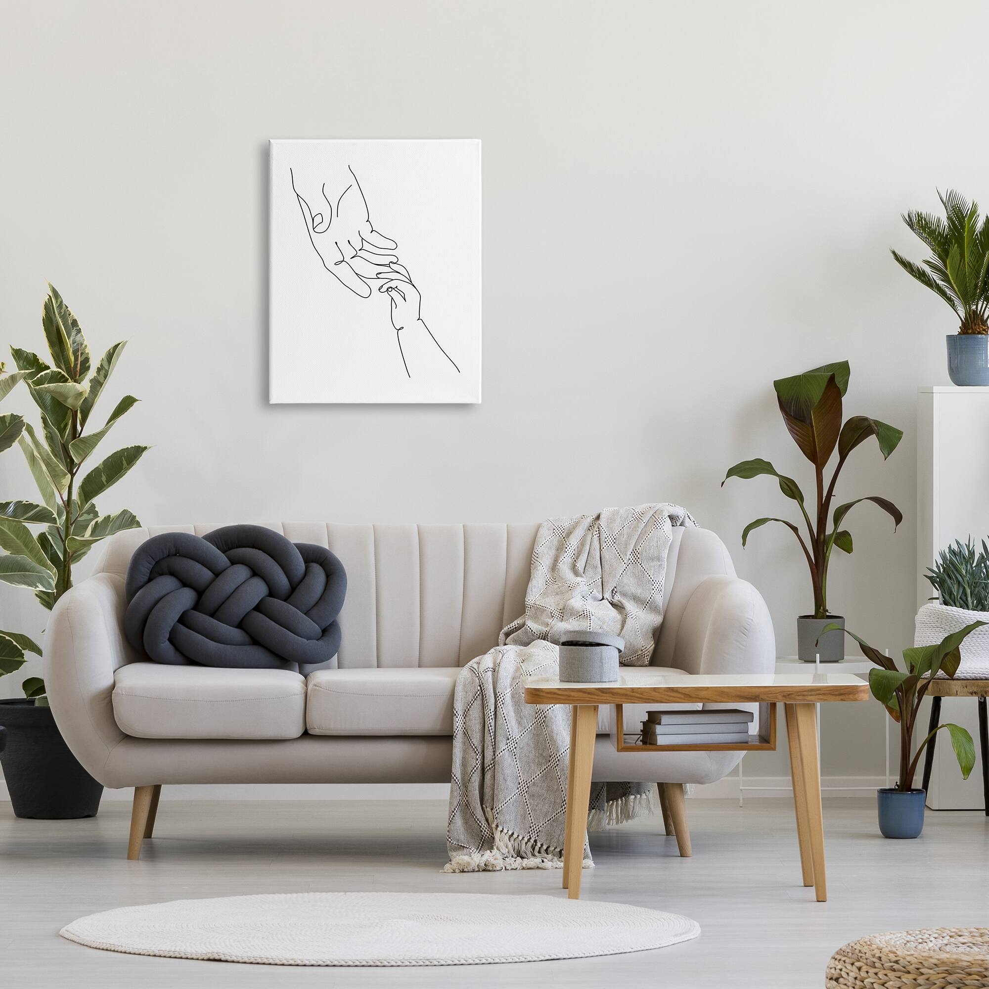 Stupell Industries Baby Hands Reaching Minimal Line Drawing Canvas Wall Art